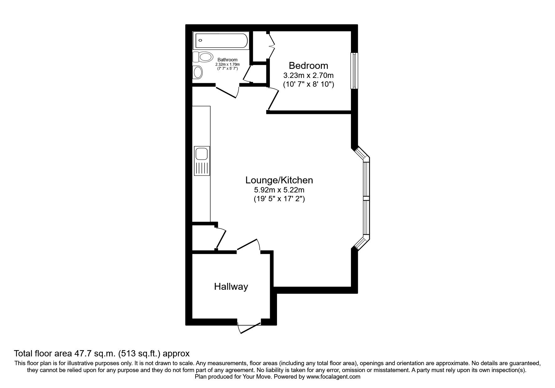 Floorplan of 1 bedroom  Flat for sale, Gough Drive, Tipton, West Midlands, DY4