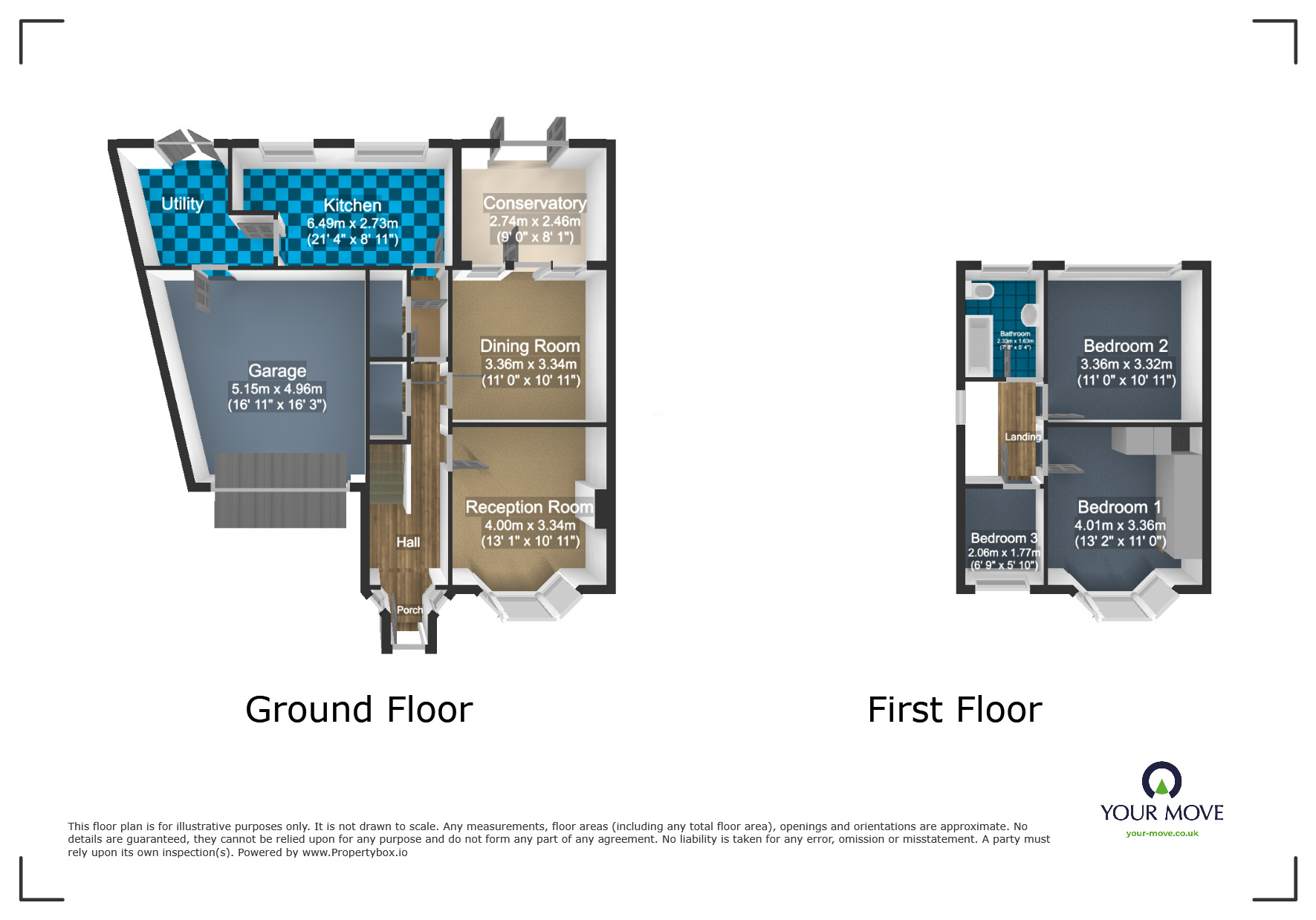 Floorplan of 3 bedroom Semi Detached House for sale, Sledmore Road, Dudley, West Midlands, DY2