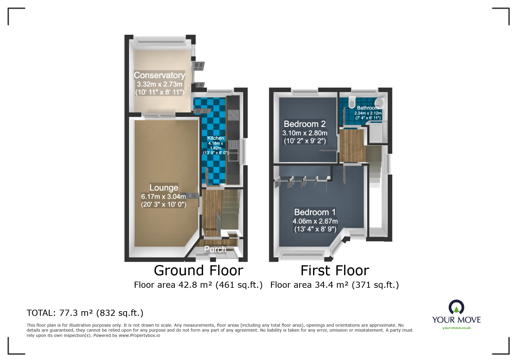 Floorplan of 2 bedroom Semi Detached House for sale, Crockford Road, West Bromwich, West Midlands, B71