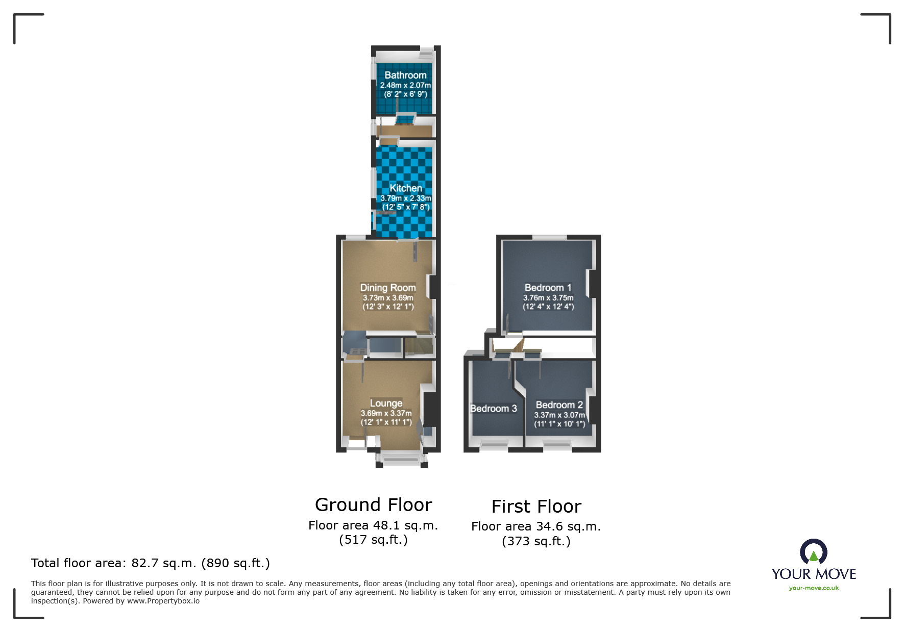 Floorplan of 3 bedroom Mid Terrace House for sale, Dudley Road, Rowley Regis, West Midlands, B65