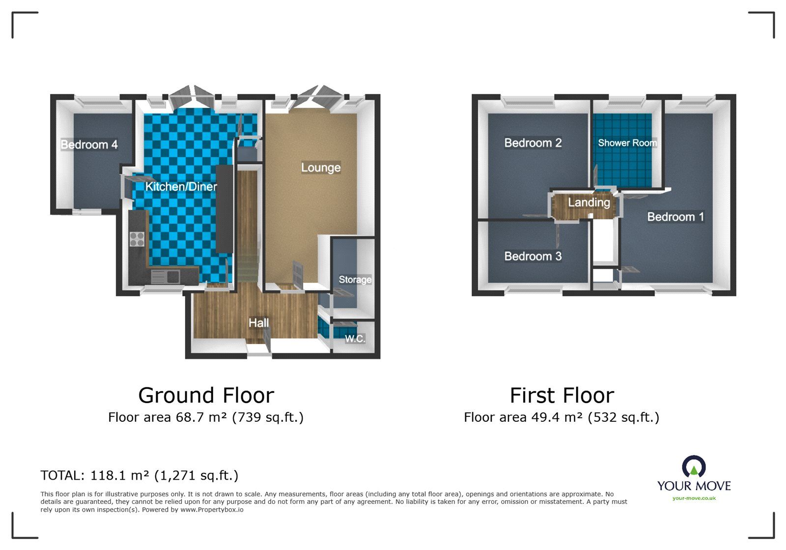 Floorplan of 4 bedroom Link Detached House to rent, Temple Way, Tividale, West Midlands, B69
