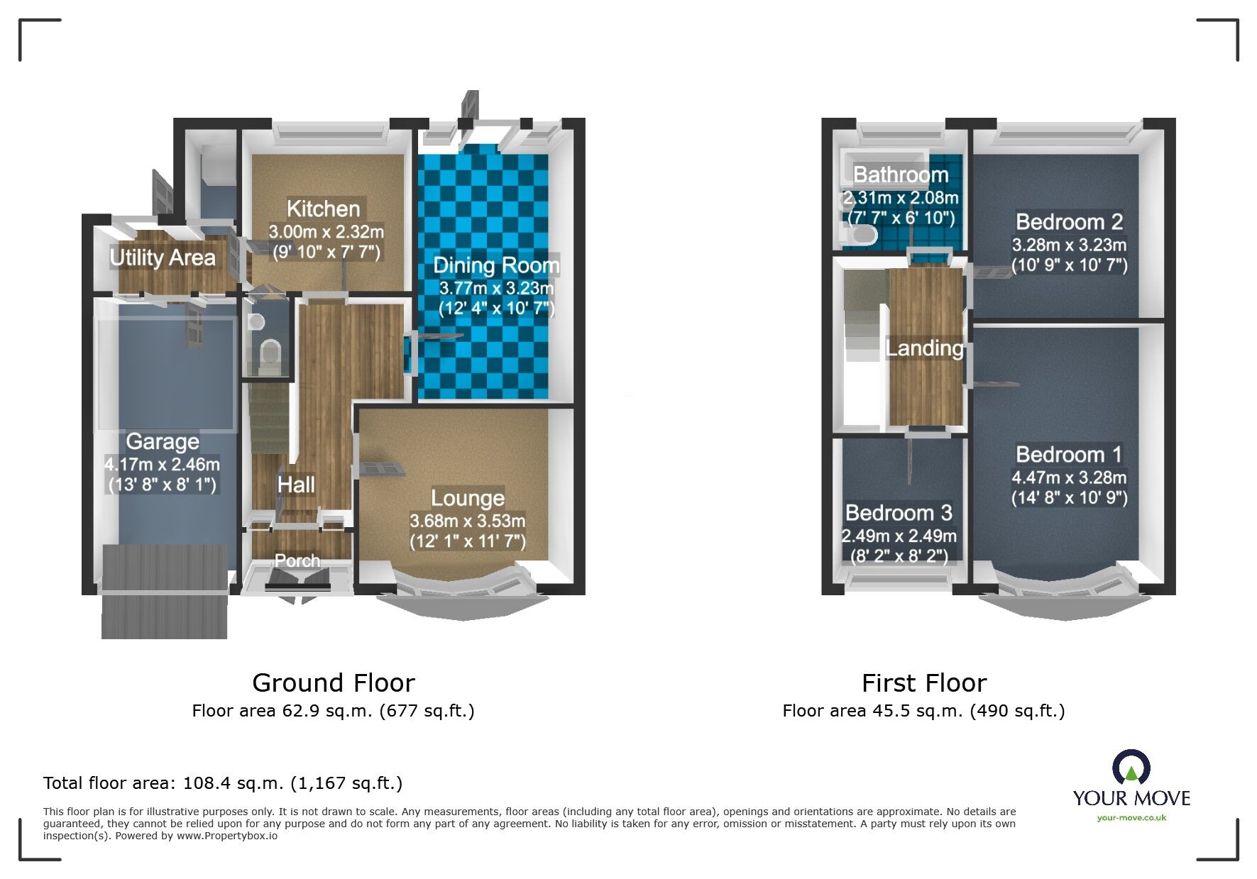 Floorplan of 3 bedroom Semi Detached House for sale, St. Michaels Grove, Dudley, West Midlands, DY2
