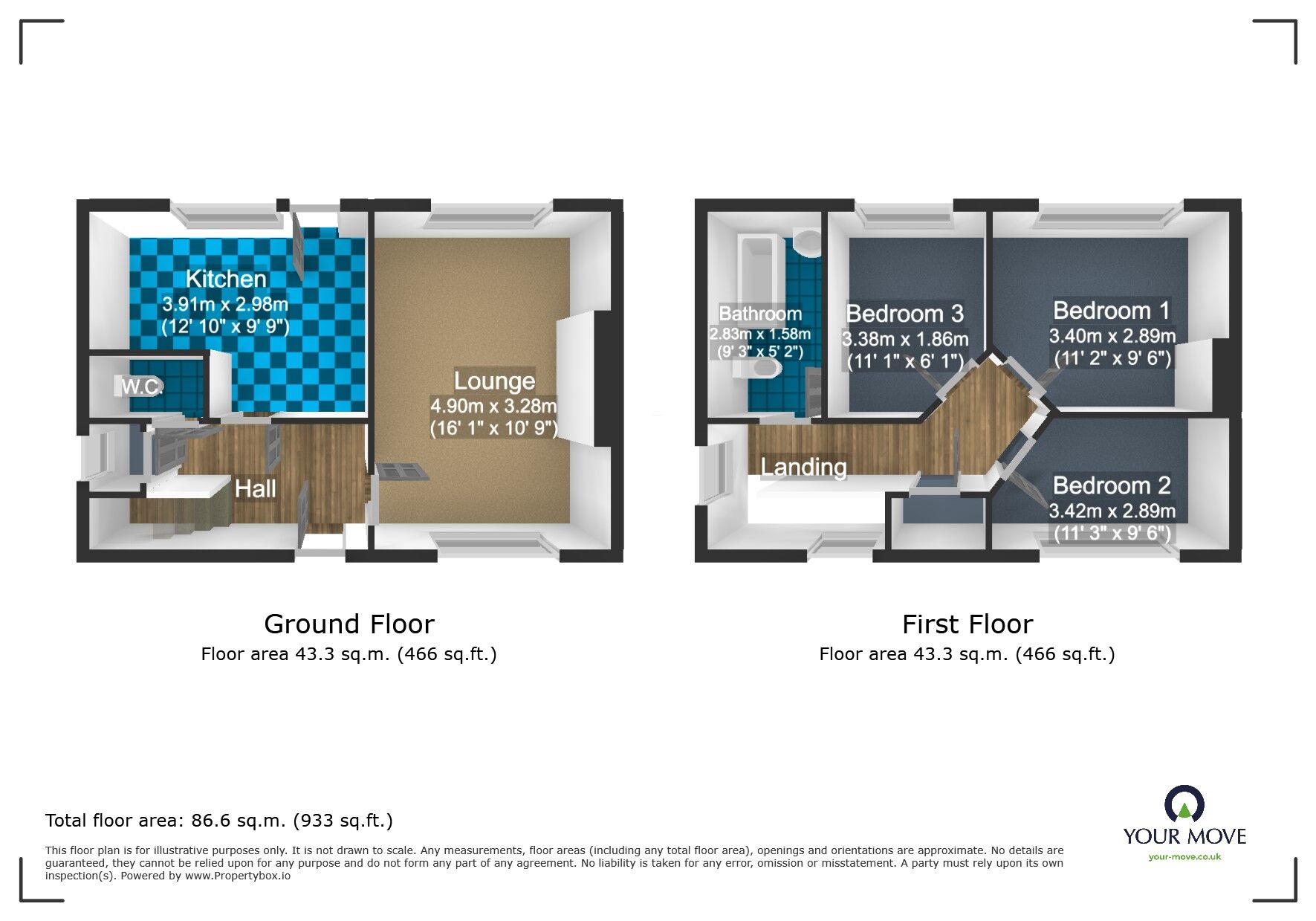 Floorplan of 3 bedroom Semi Detached House for sale, Tiled House Lane, Brierley Hill, West Midlands, DY5