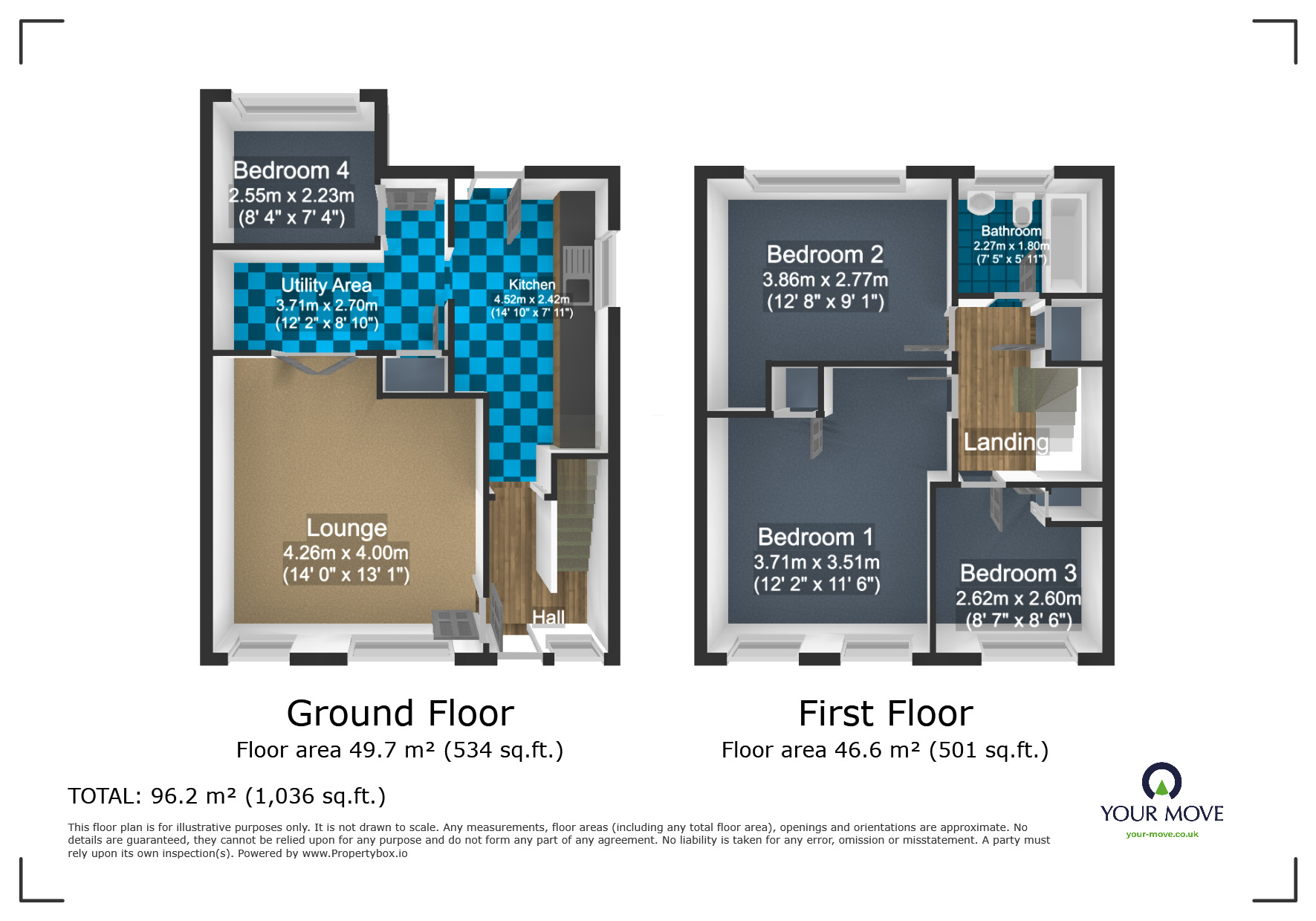 Floorplan of 4 bedroom Semi Detached House for sale, Stuart Road, Rowley Regis, West Midlands, B65