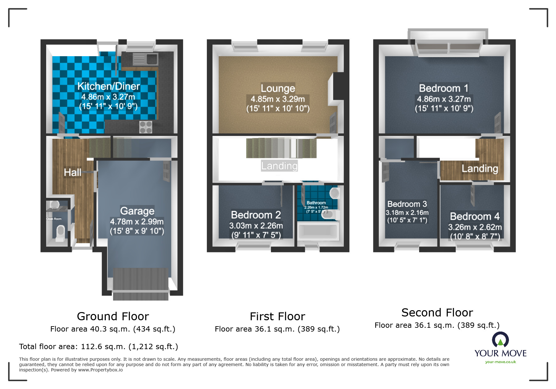 Floorplan of 4 bedroom Mid Terrace House for sale, Bath Meadow, Halesowen, West Midlands, B63