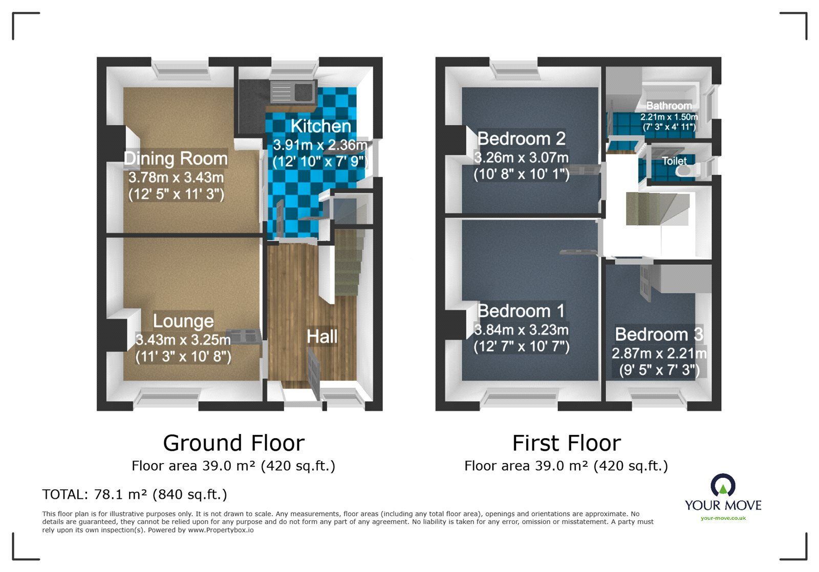 Floorplan of 3 bedroom Semi Detached House to rent, Langstone Road, Dudley, West Midlands, DY1