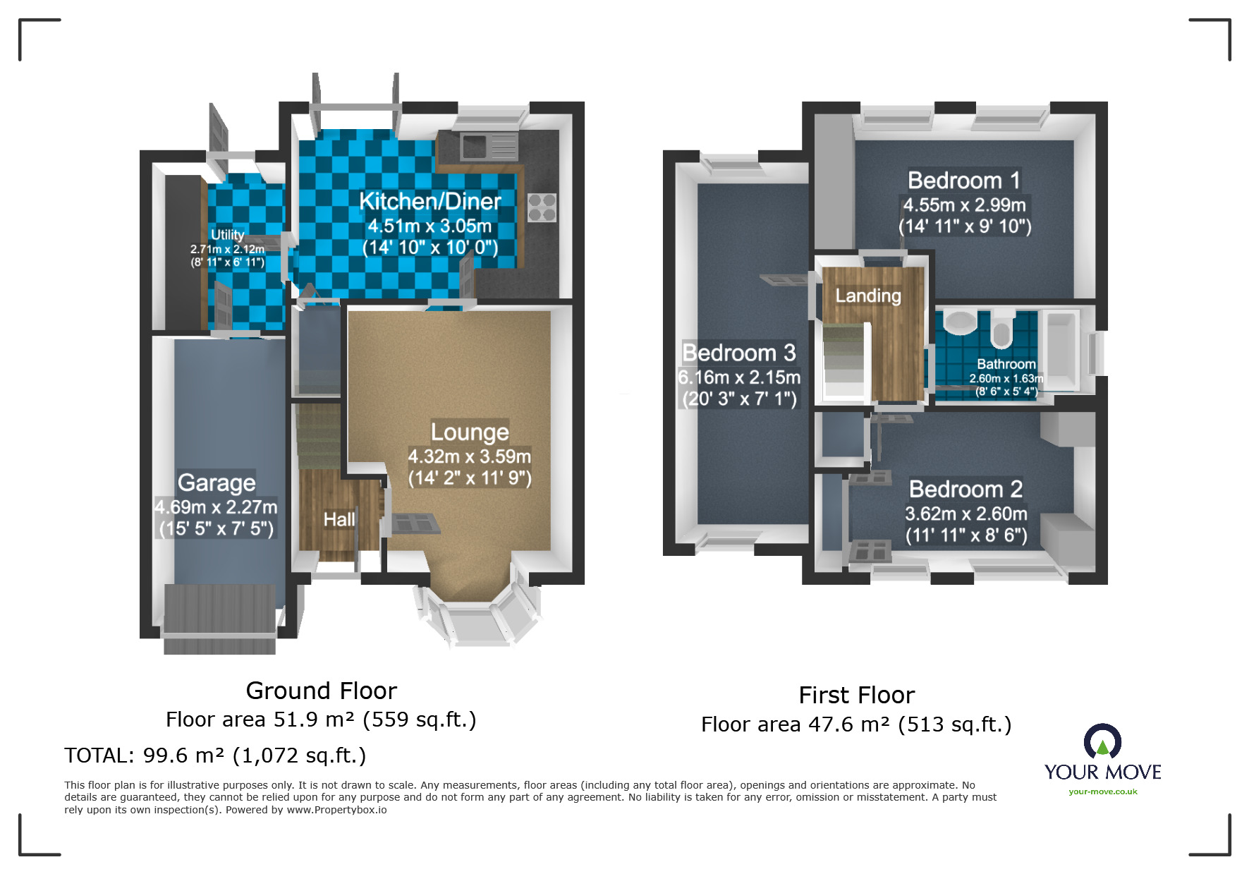 Floorplan of 3 bedroom Detached House for sale, Cowley Drive, Milking Bank, West Midlands, DY1
