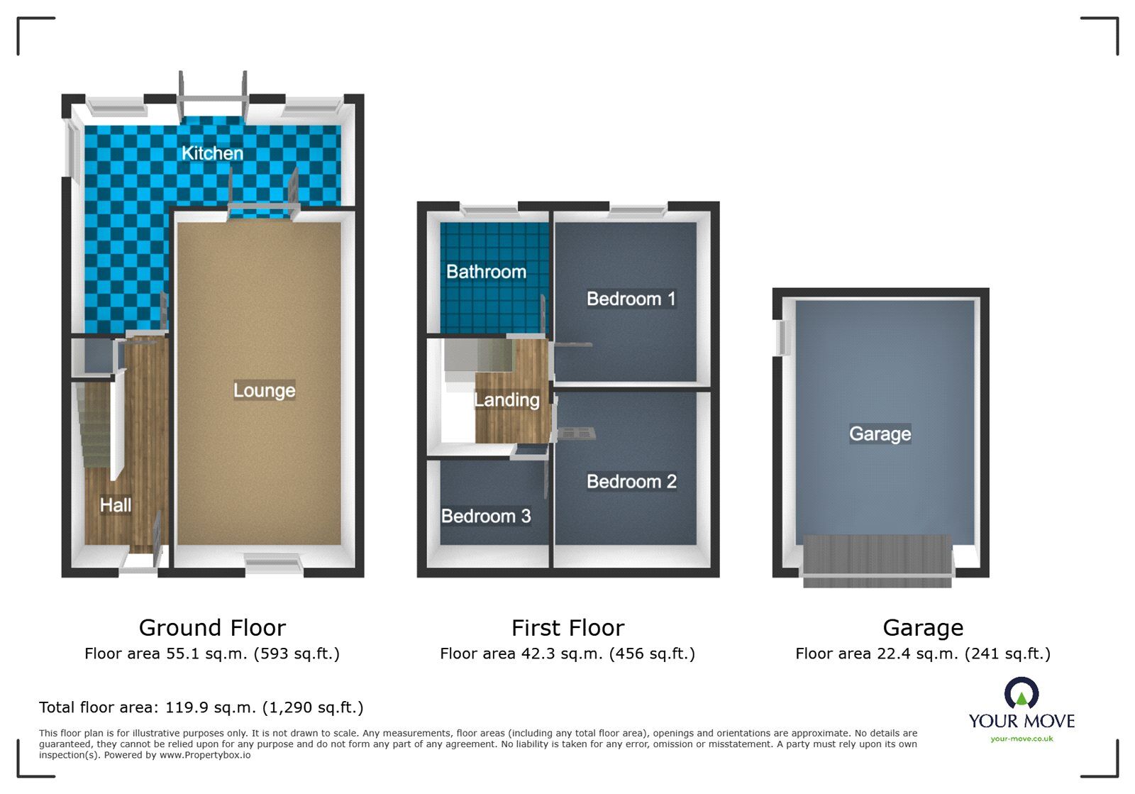 Floorplan of 3 bedroom End Terrace House to rent, Saltwells Road, Dudley, West Midlands, DY2
