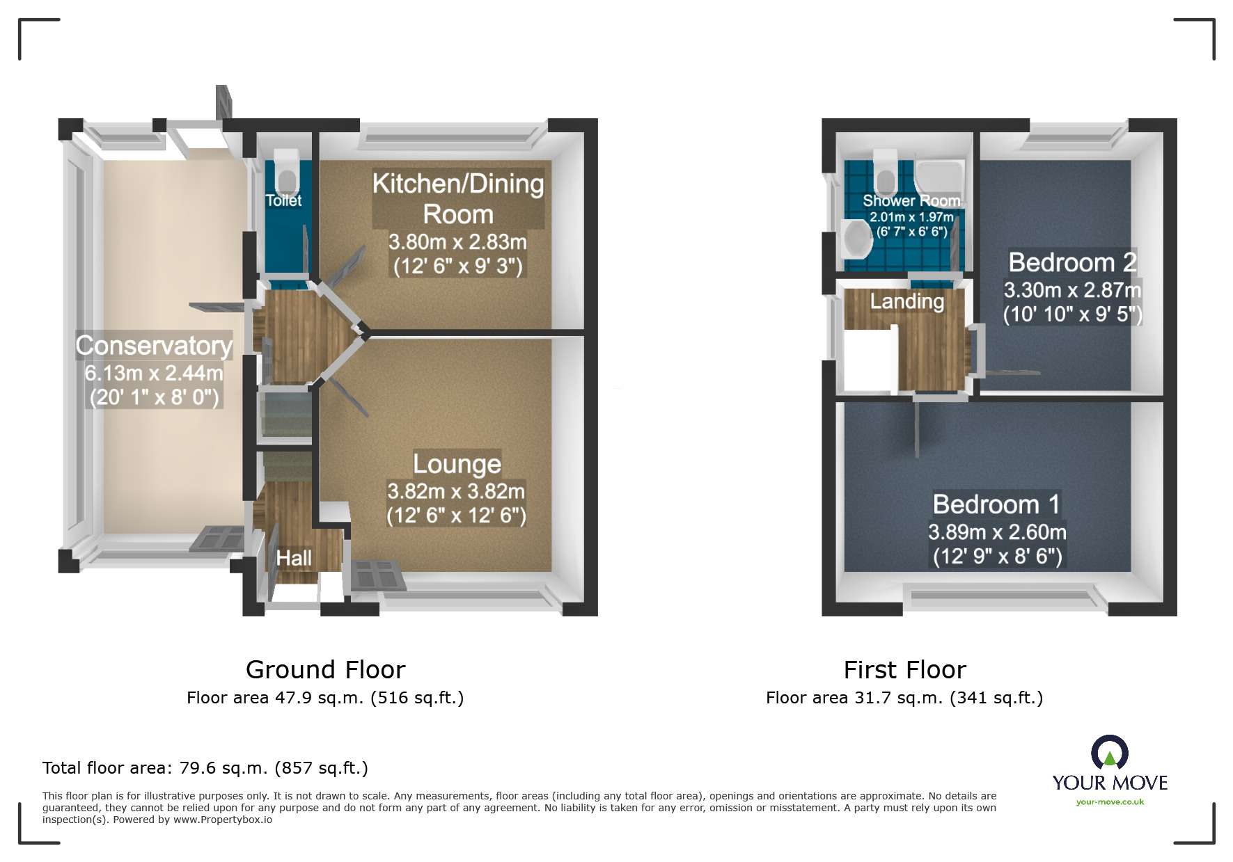 Floorplan of 2 bedroom Semi Detached House for sale, Hereford Road, Dudley, West Midlands, DY2