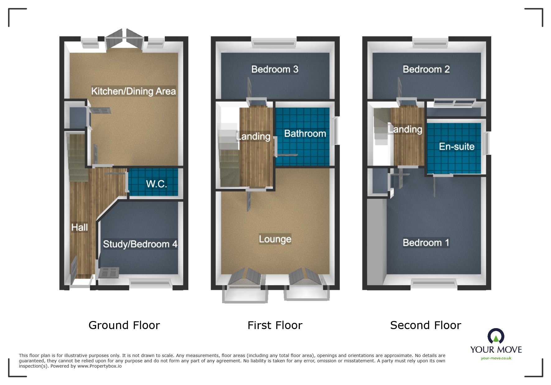 Floorplan of 4 bedroom Mid Terrace House for sale, Donnington Court, Dudley, DY1
