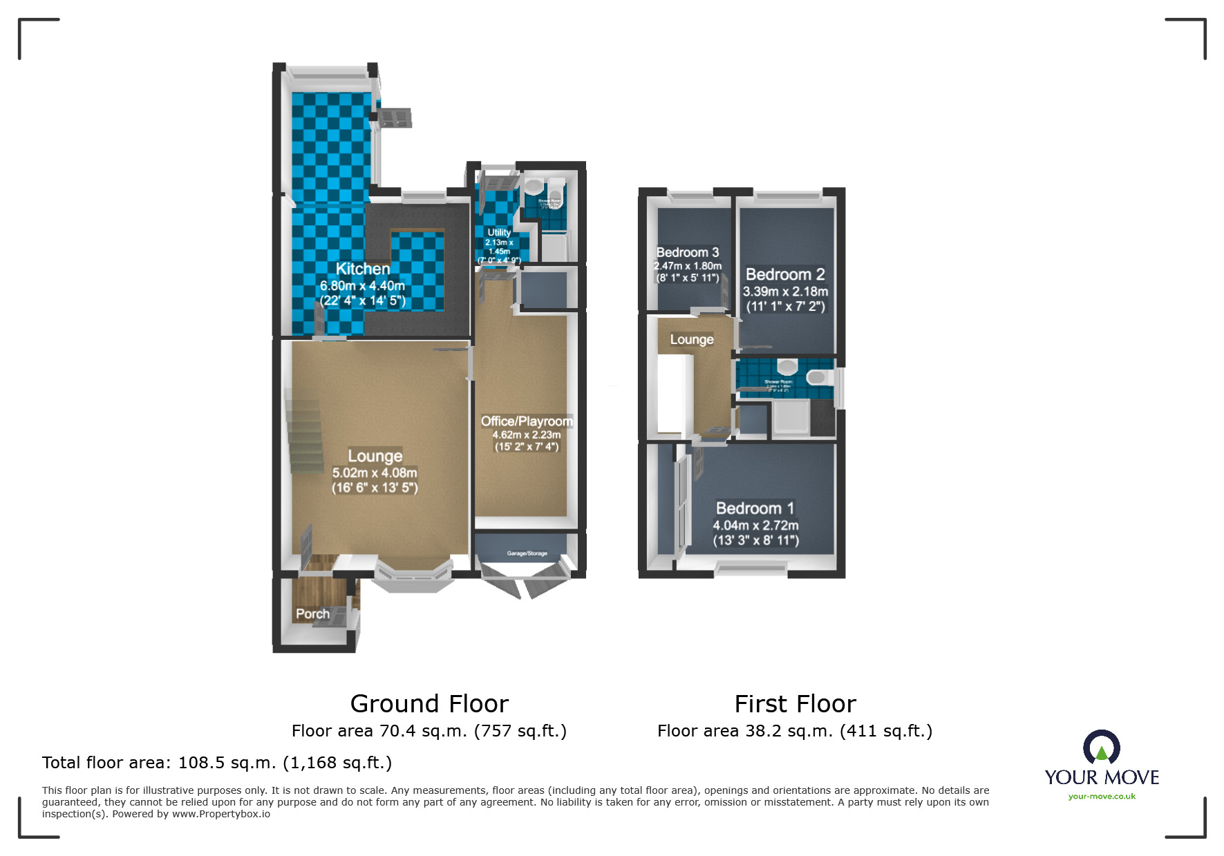 Floorplan of 4 bedroom Semi Detached House for sale, Deal Drive, Tividale, West Midlands, B69
