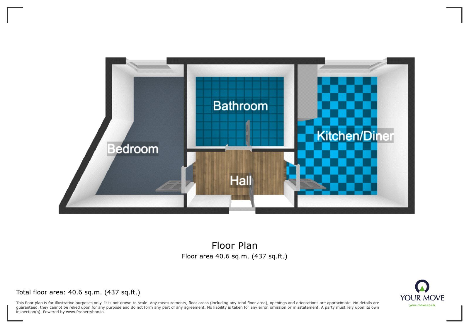 Floorplan of 1 bedroom  Flat to rent, Mill Street, Kidderminster, Worcestershire, DY11