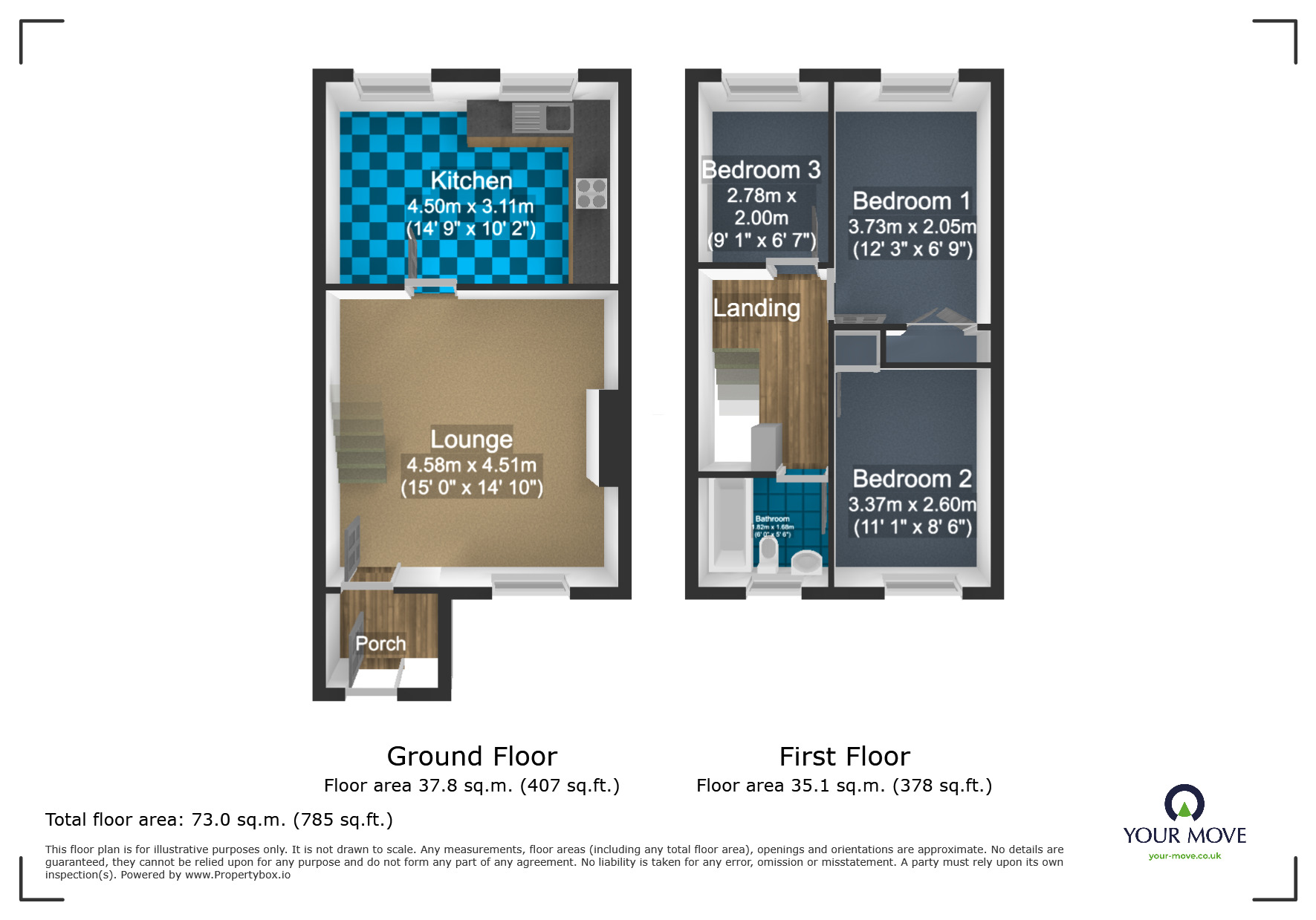 Floorplan of 3 bedroom End Terrace House for sale, Ellowes Road, Dudley, West Midlands, DY3