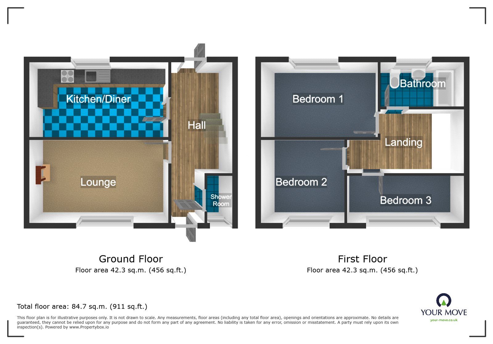 Floorplan of 3 bedroom Semi Detached House to rent, Central Avenue, Stourbridge, West Midlands, DY9