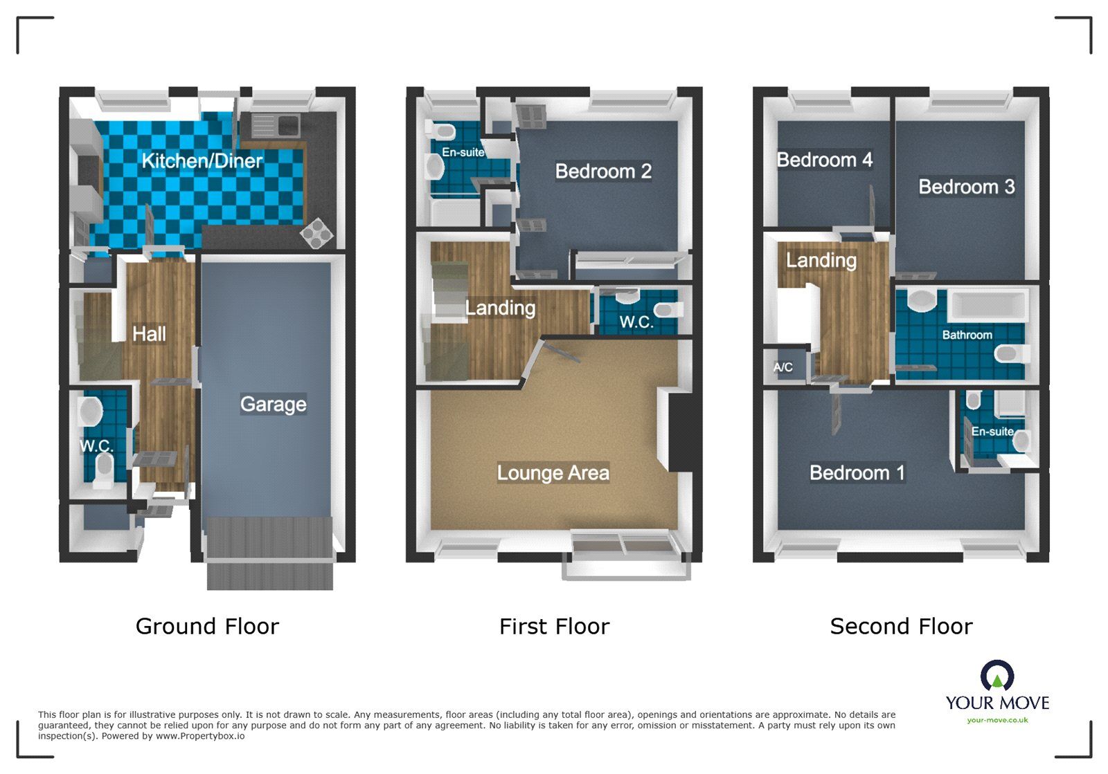 Floorplan of 4 bedroom Mid Terrace House to rent, Thunderbolt Way, Tipton, West Midlands, DY4