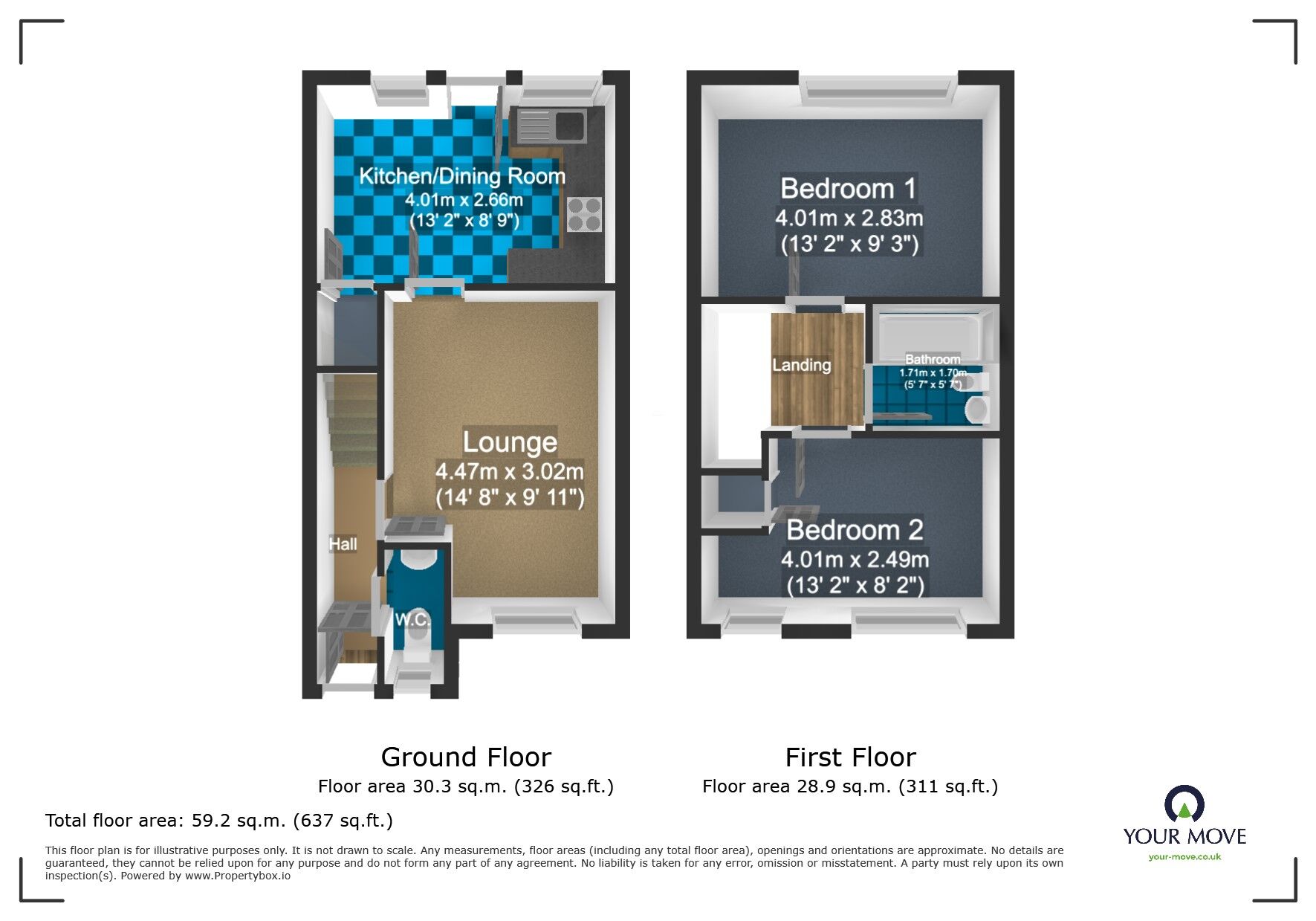 Floorplan of 2 bedroom Mid Terrace House for sale, Edwin Phillips Drive, West Bromwich, West Midlands, B71