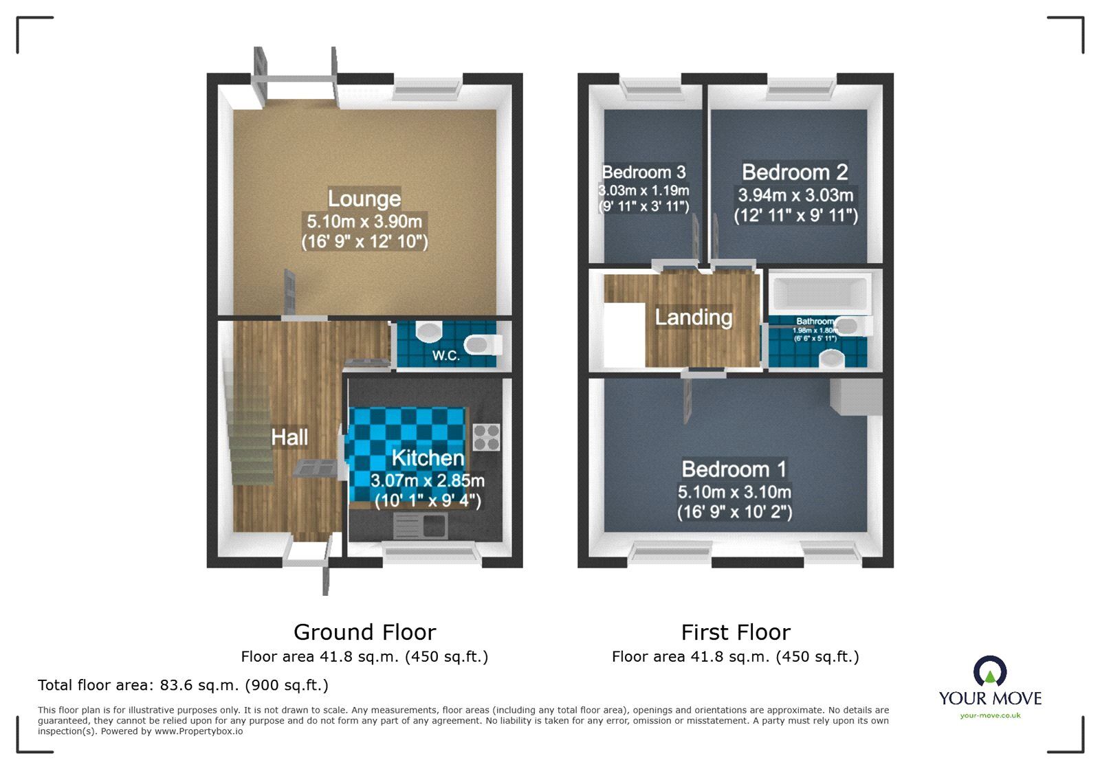 Floorplan of 3 bedroom Semi Detached House to rent, Tulip Avenue, Woodsetton, West Midlands, DY3