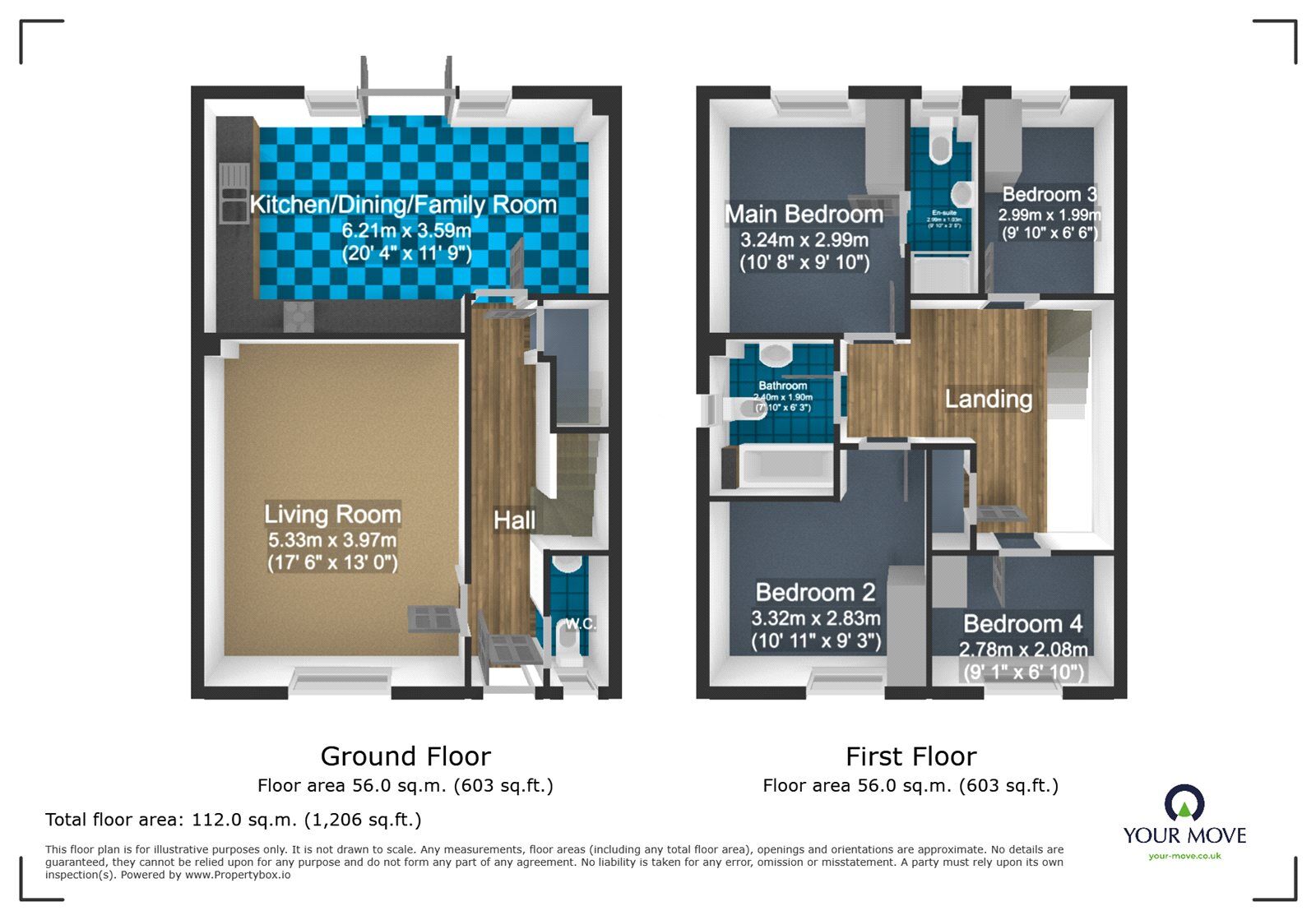 Floorplan of 4 bedroom Semi Detached House to rent, Tulip Avenue, Woodsetton, West Midlands, DY3