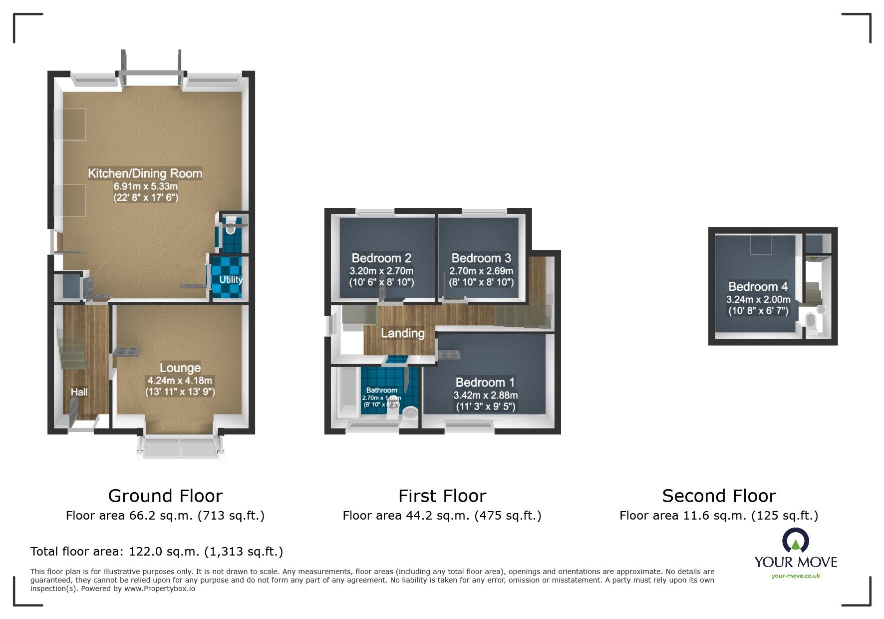 Floorplan of 4 bedroom Semi Detached House for sale, Stuart Road, Rowley Regis, West Midlands, B65