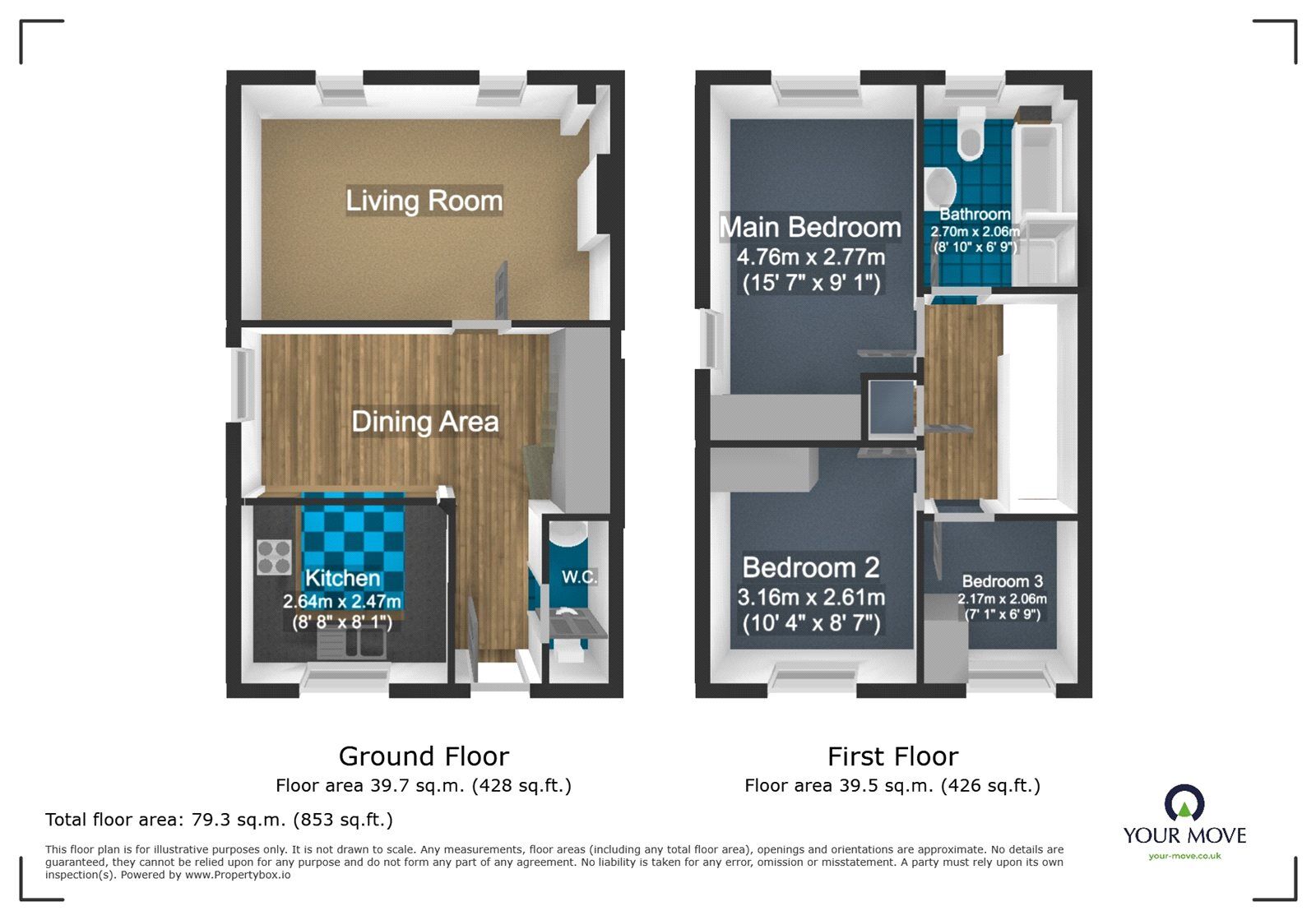 Floorplan of 3 bedroom Semi Detached House to rent, Tulip Avenue, Woodsetton, West Midlands, DY3