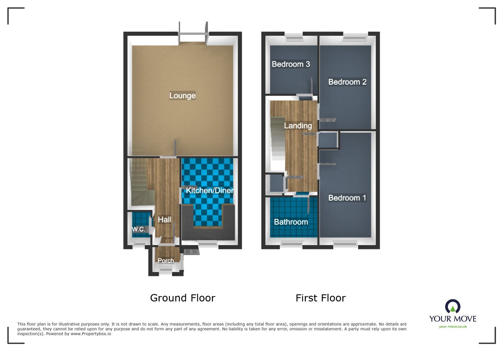 Floorplan of 3 bedroom Mid Terrace House to rent, Rushy Piece, Birmingham, West Midlands, B32