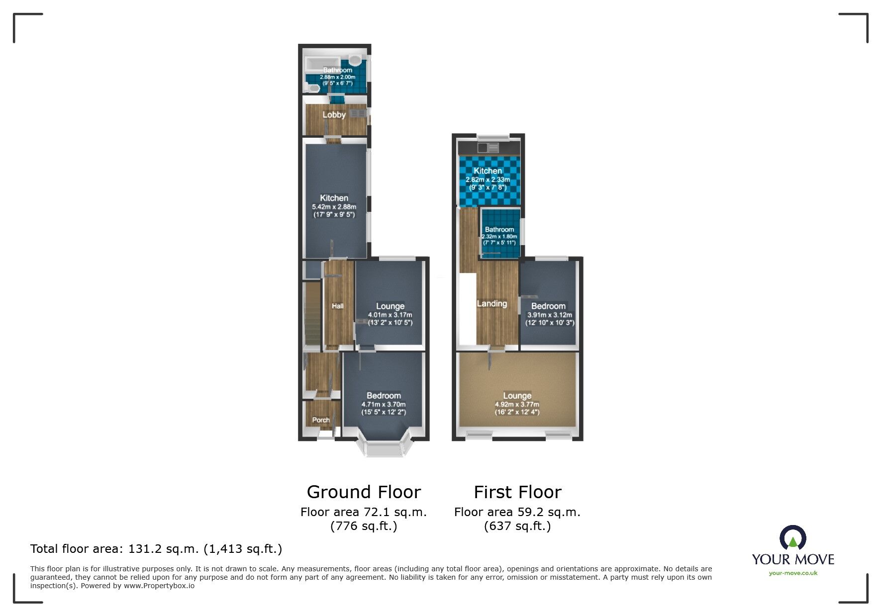 Floorplan of 2 bedroom Mid Terrace House for sale, Bean Road, Dudley, West Midlands, DY2
