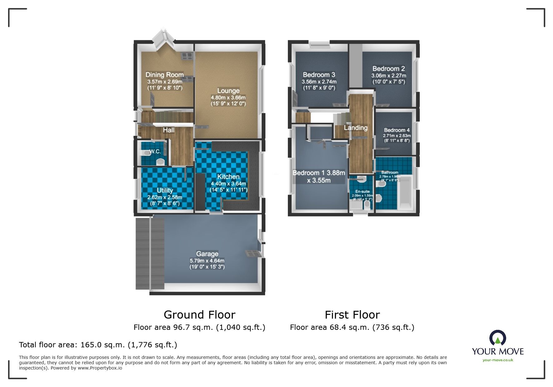 Floorplan of 4 bedroom Detached House for sale, Baldwin Way, Swindon, Staffordshire, DY3