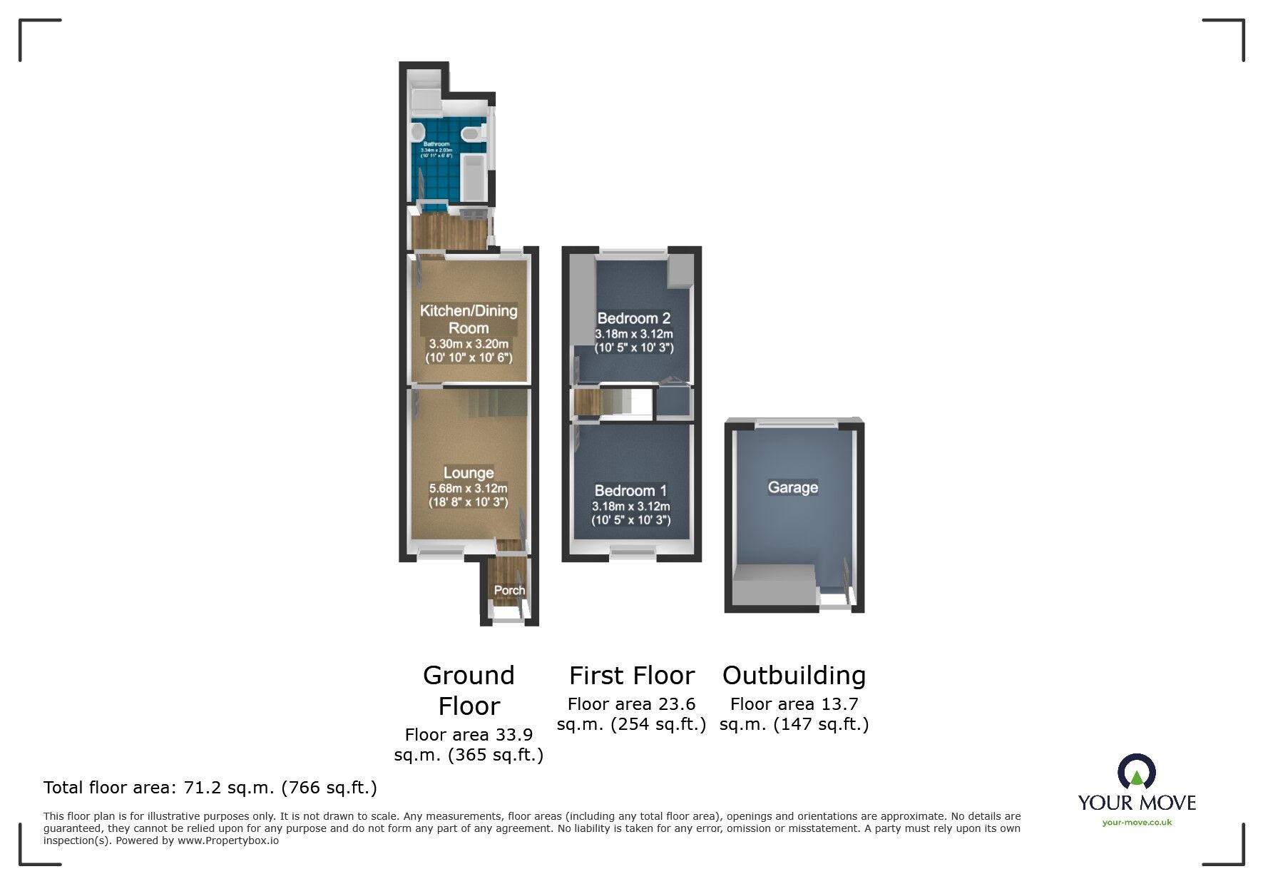 Floorplan of 2 bedroom End Terrace House for sale, Greets Green Road, West Bromwich, West Midlands, B70