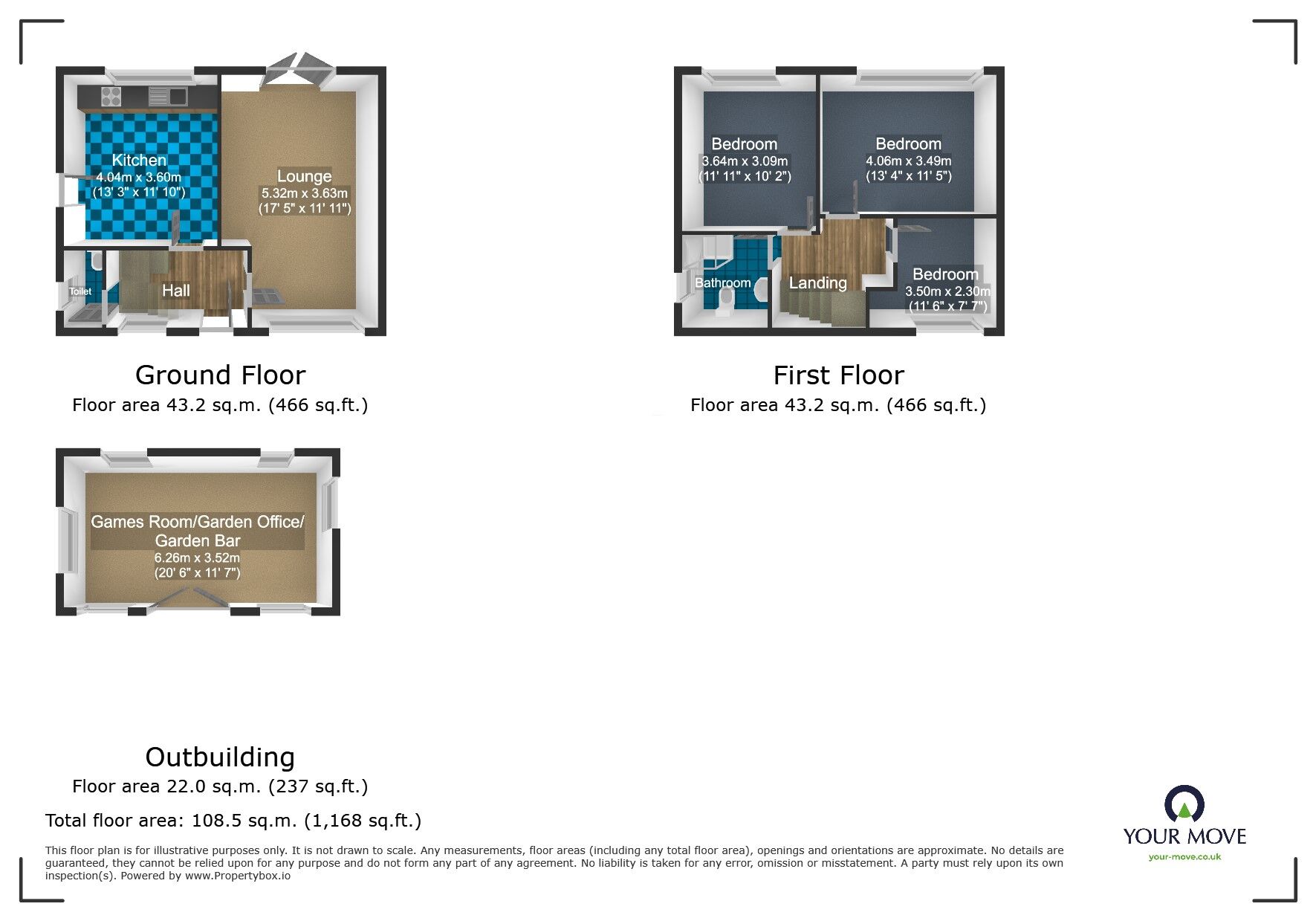 Floorplan of 3 bedroom Semi Detached House for sale, Stourdell Road, Halesowen, West Midlands, B63
