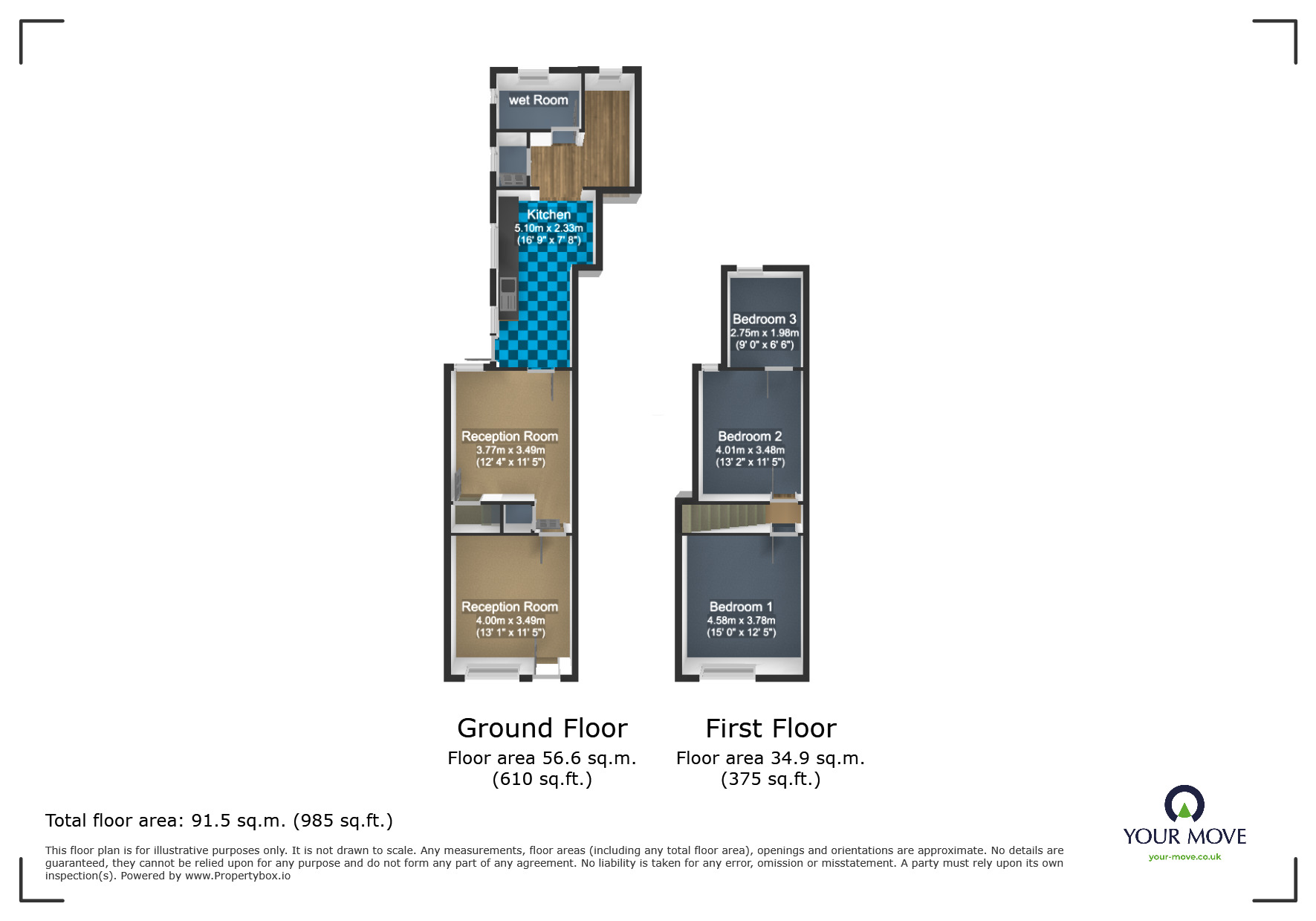 Floorplan of 3 bedroom Mid Terrace House for sale, Hellier Street, Dudley, West Midlands, DY2