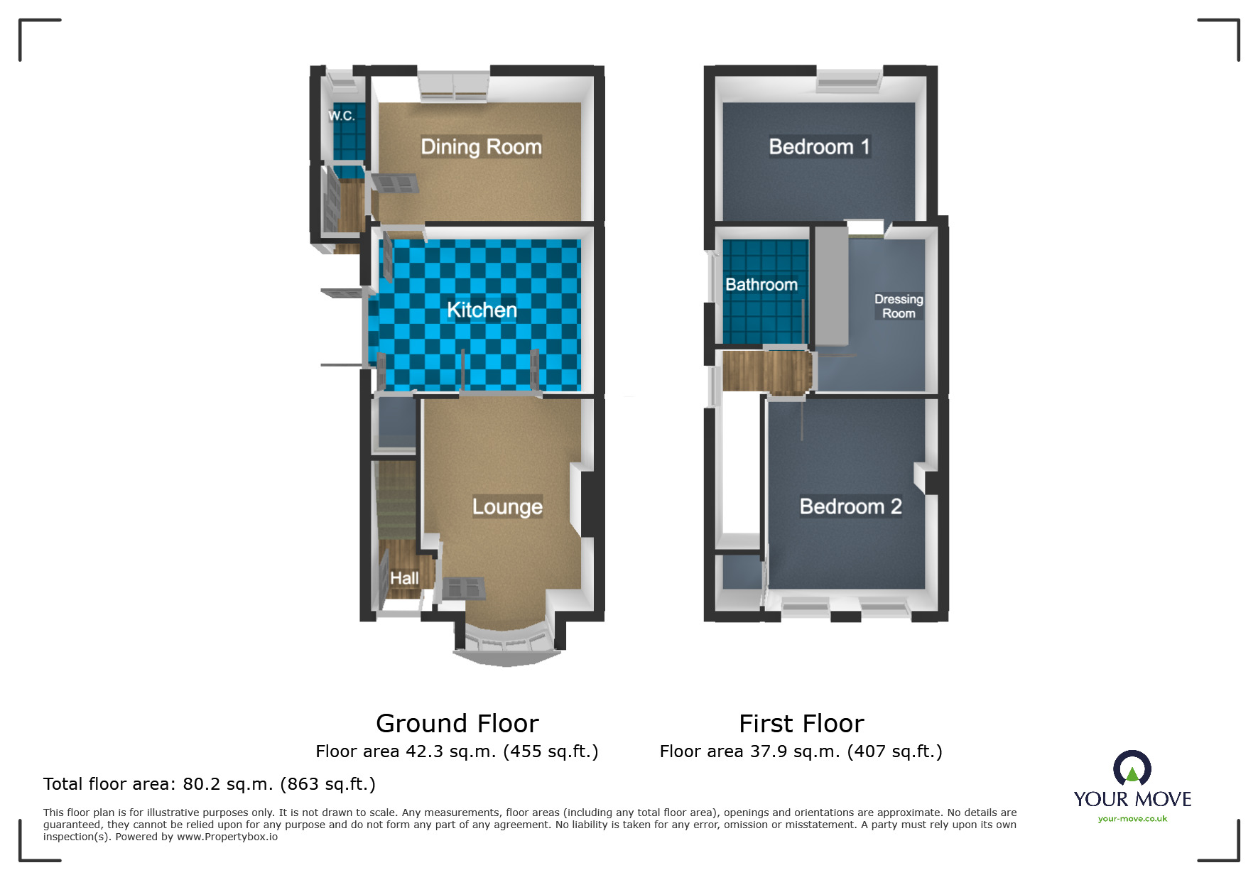 Floorplan of 2 bedroom Semi Detached House for sale, Elm Terrace, Tividale, West Midlands, B69