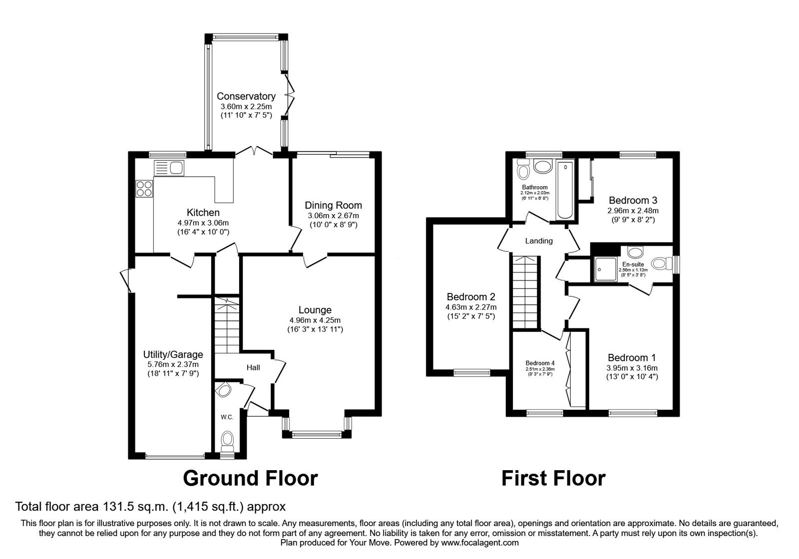Floorplan of 4 bedroom Detached House for sale, Leasowe Drive, Perton, Staffordshire, WV6