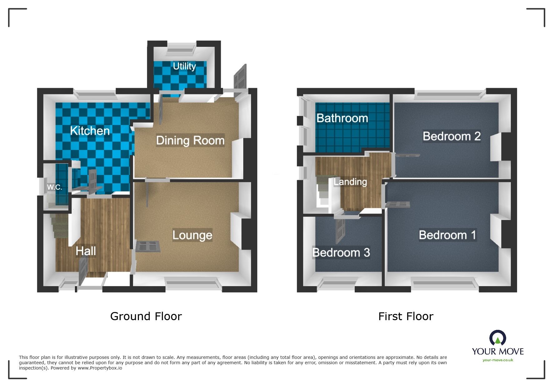 Floorplan of 3 bedroom Semi Detached House for sale, Langstone Road, Dudley, West Midlands, DY1