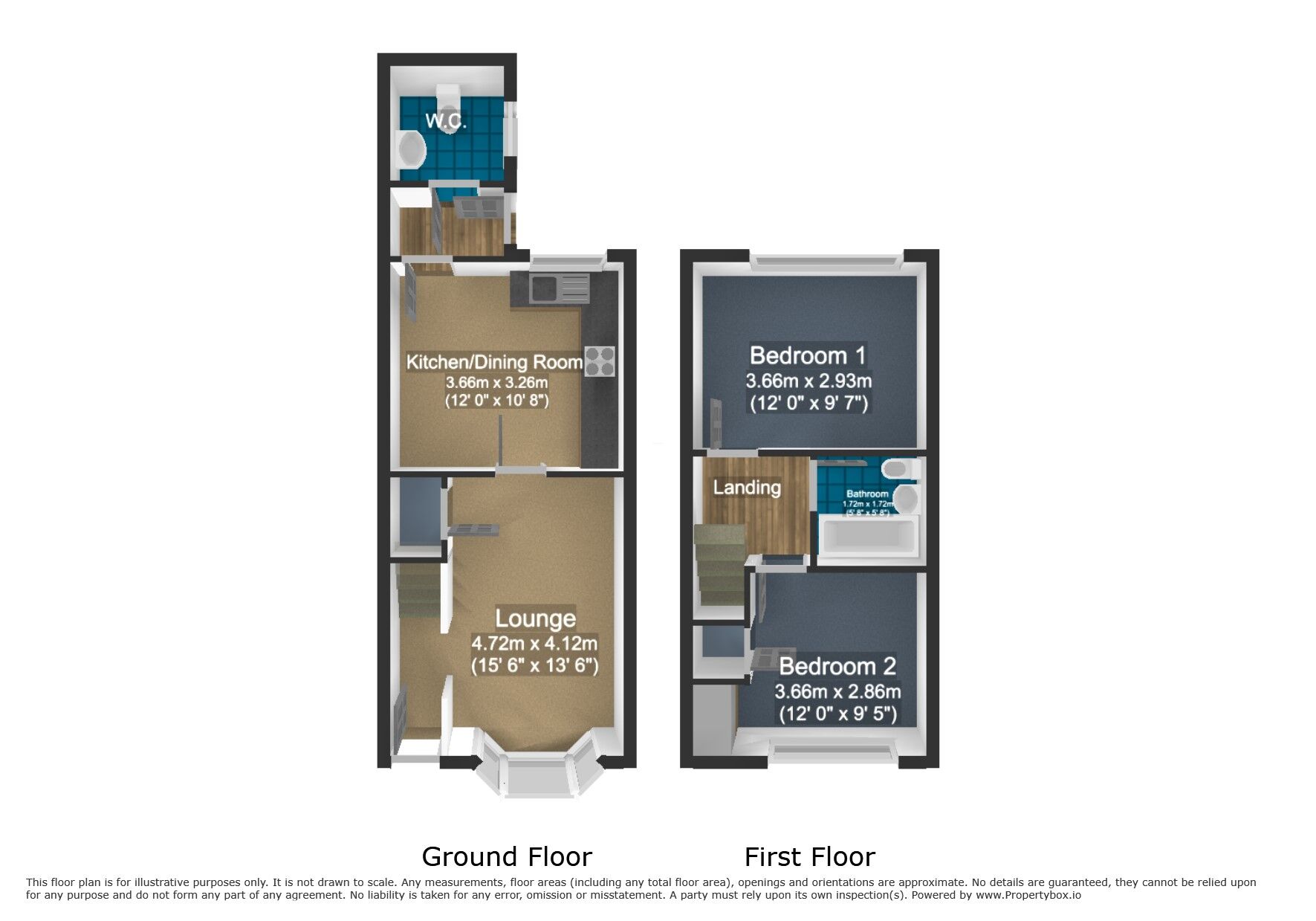 Floorplan of 2 bedroom Mid Terrace House for sale, Ruiton Street, Lower Gornal, Dudley, DY3