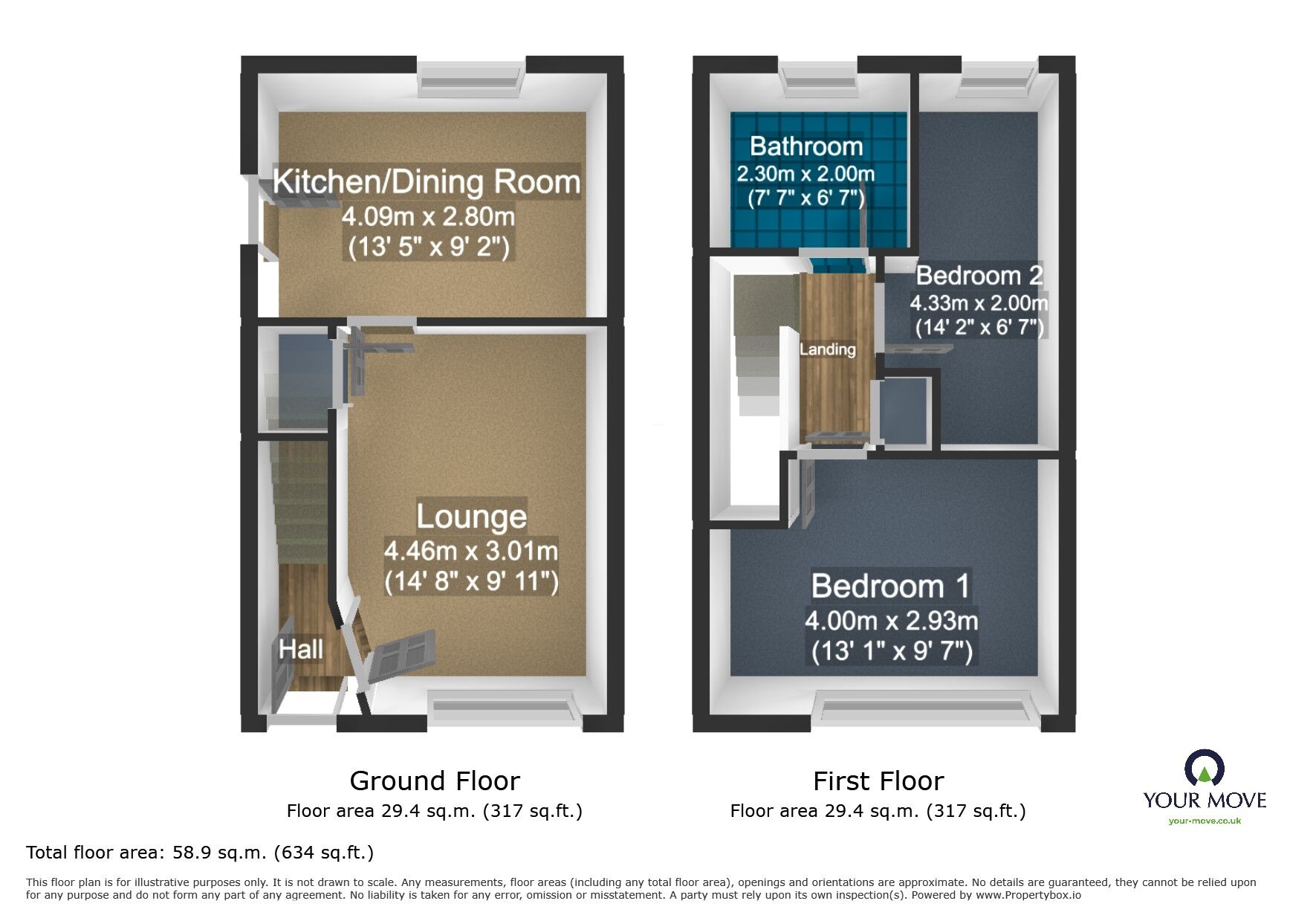 Floorplan of 2 bedroom Semi Detached House for sale, Nith Place, Dudley, West Midlands, DY1