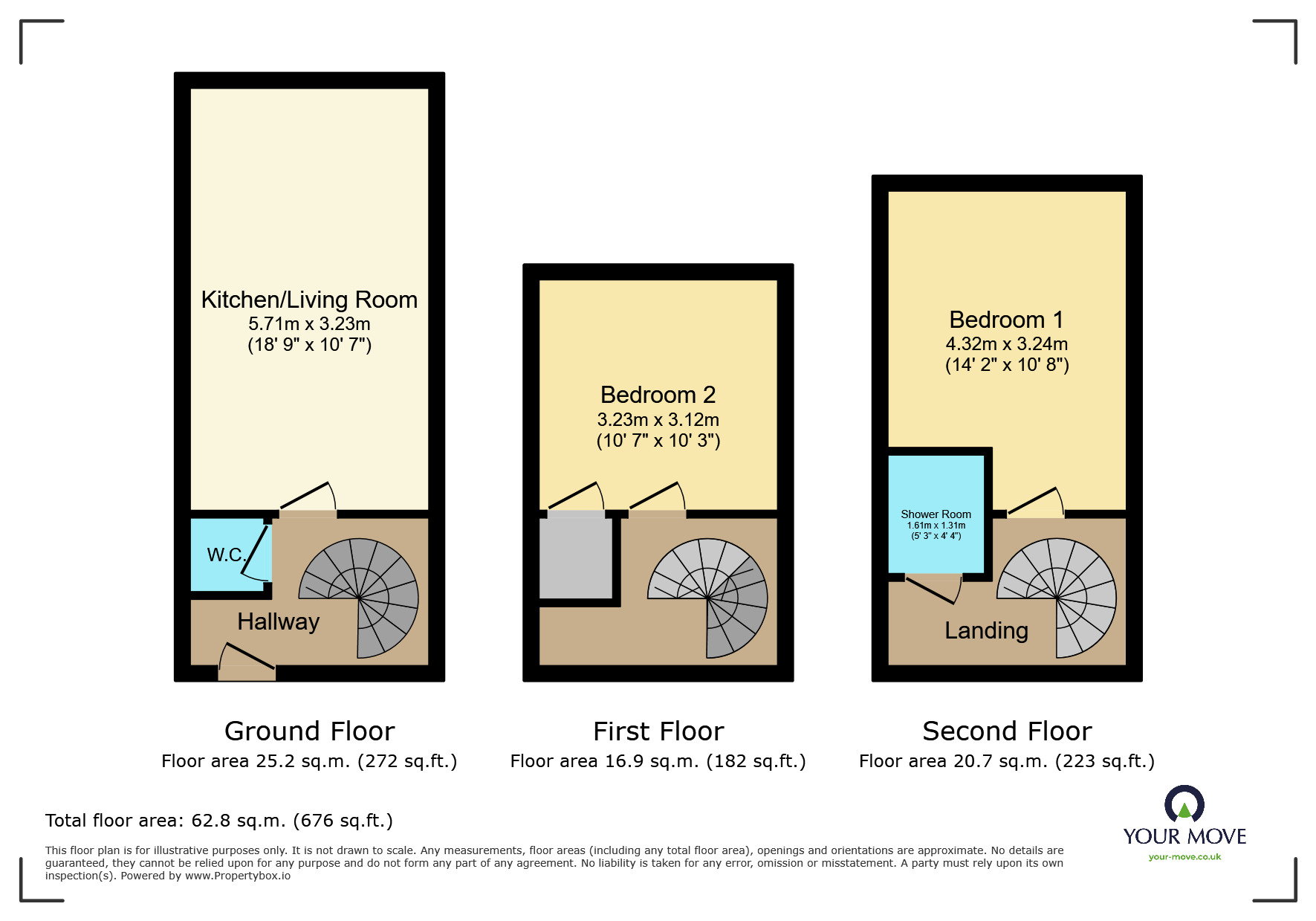 Floorplan of 2 bedroom  Flat for sale, Priory Street, Dudley, West Midlands, DY1