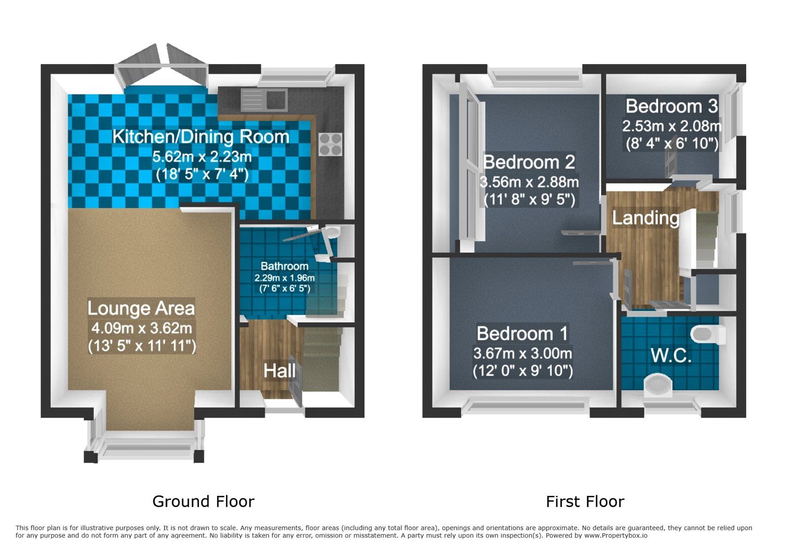 Floorplan of 3 bedroom End Terrace House for sale, Bluebell Road, Dudley, West Midlands, DY1