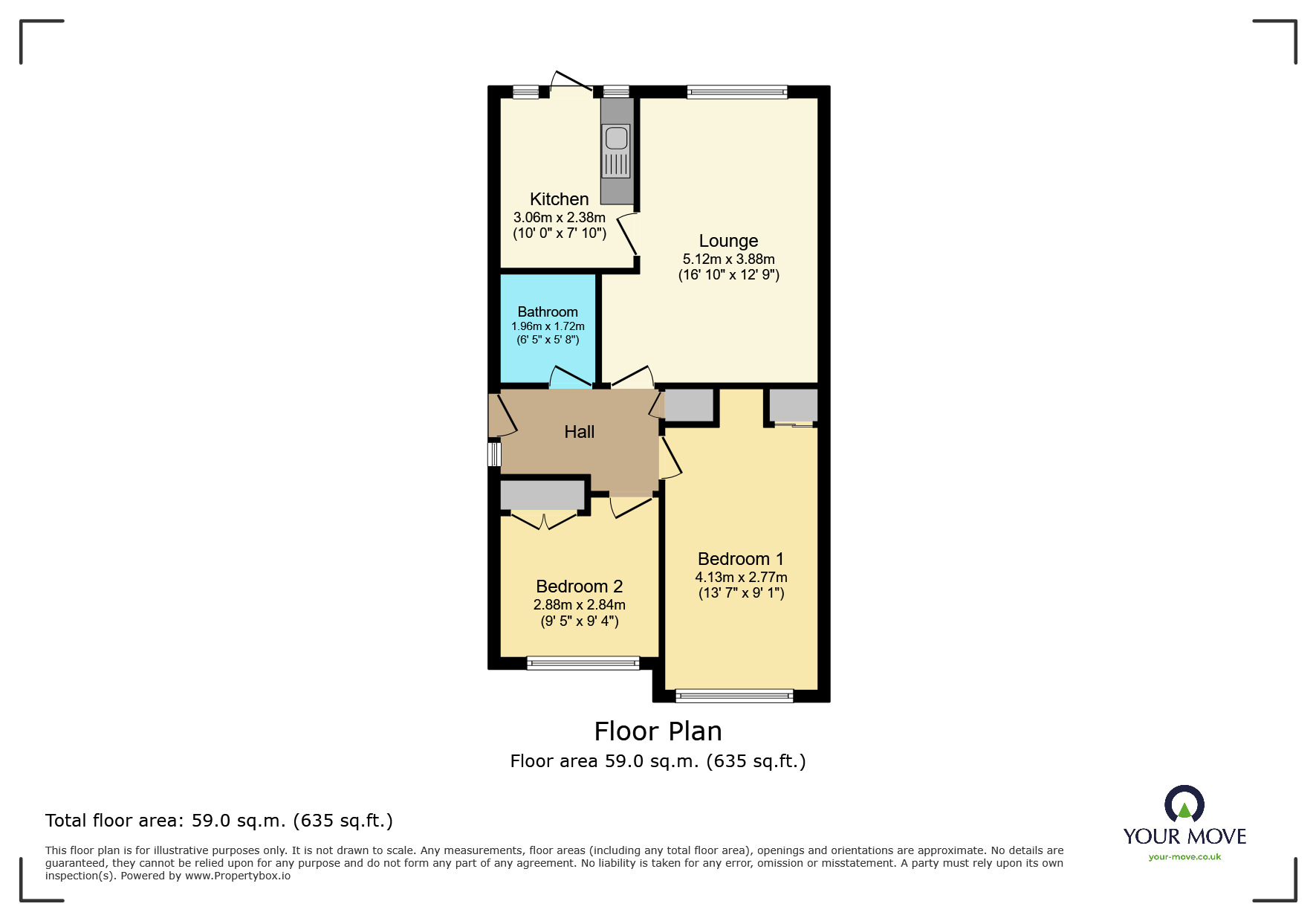 Floorplan of 2 bedroom Detached Bungalow for sale, Helmsdale Way, Woodsetton, West Midlands, DY3