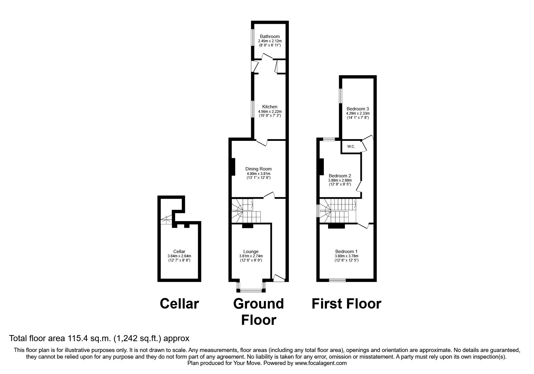 Floorplan of 3 bedroom End Terrace House for sale, Stourbridge Road, Dudley, West Midlands, DY1