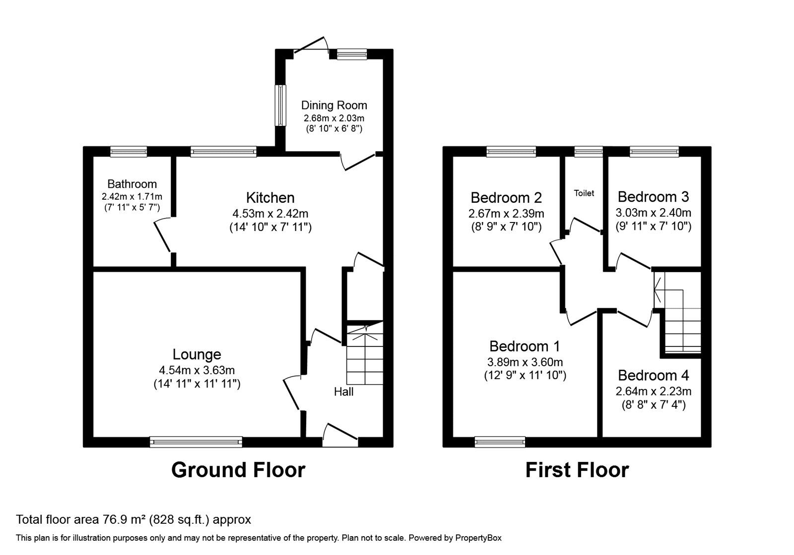 Floorplan of 4 bedroom End Terrace House to rent, Cross Place, Dudley, West Midlands, DY3