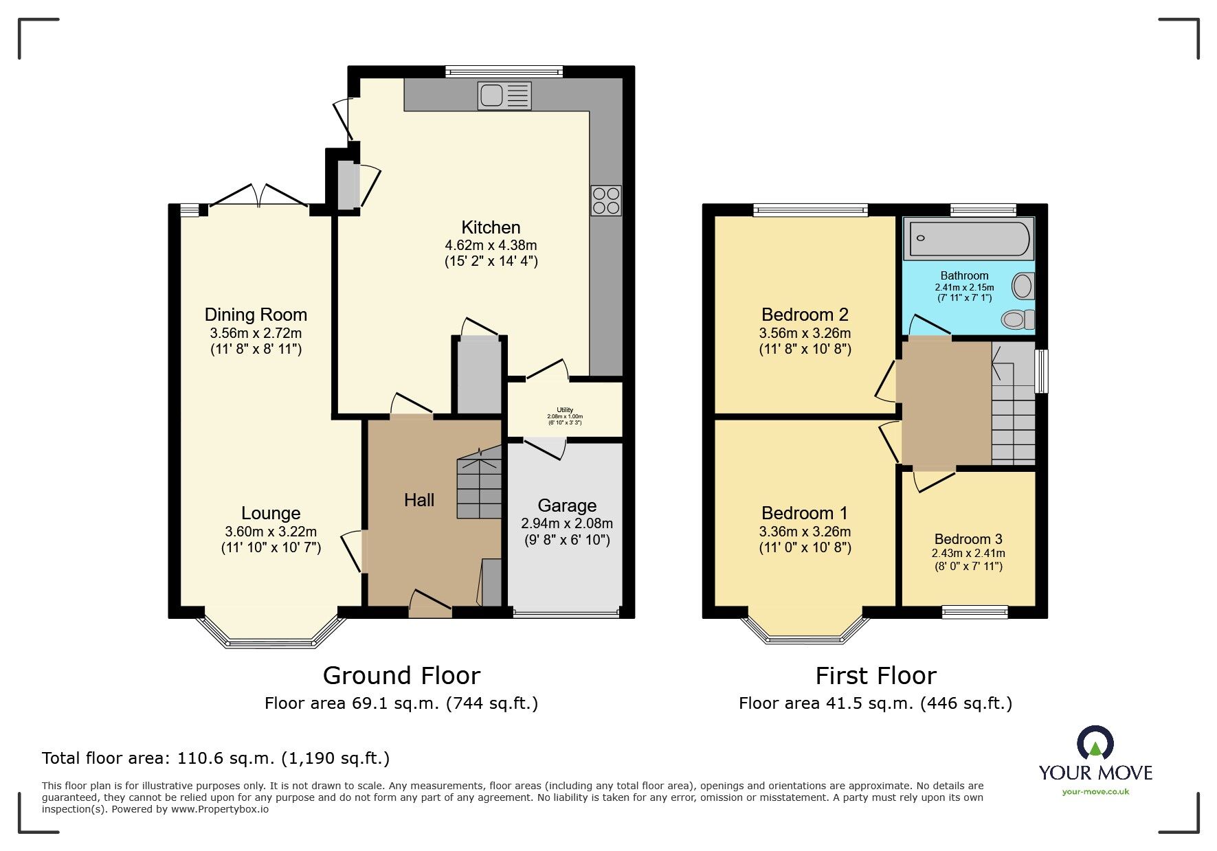 Floorplan of 3 bedroom Semi Detached House for sale, Dingle Close, Dudley, DY2