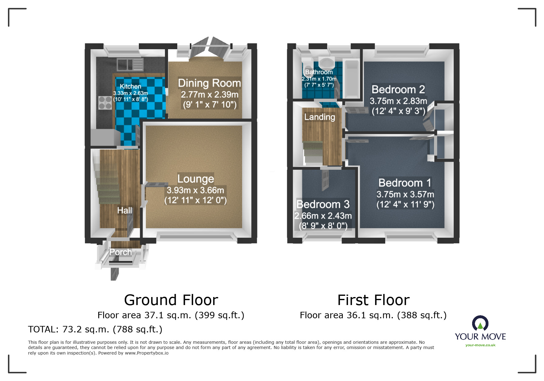 Floorplan of 3 bedroom Mid Terrace House for sale, Orchard Grove, Dudley, West Midlands, DY3