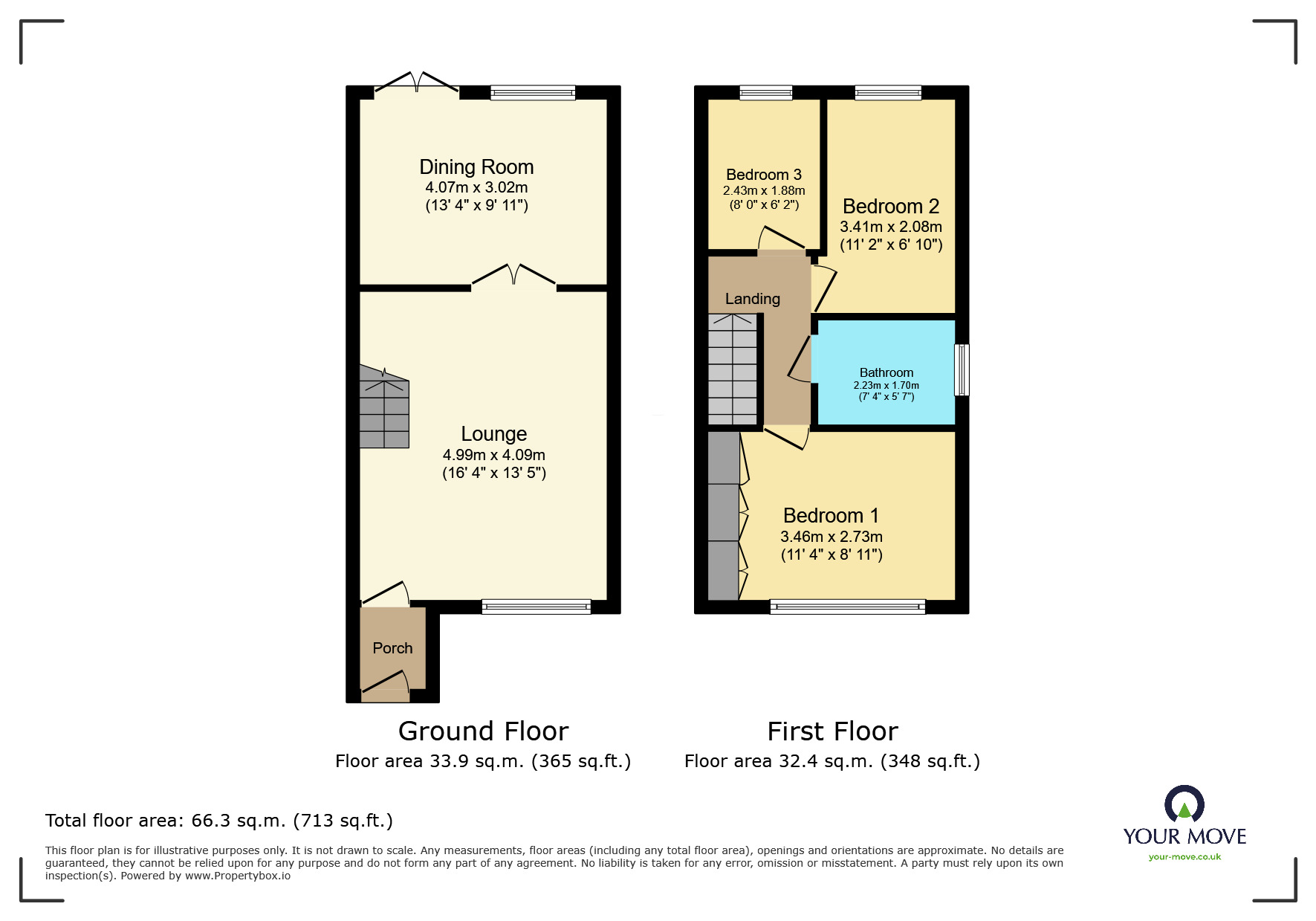 Floorplan of 3 bedroom Semi Detached House for sale, Raby Close, Tividale, West Midlands, B69