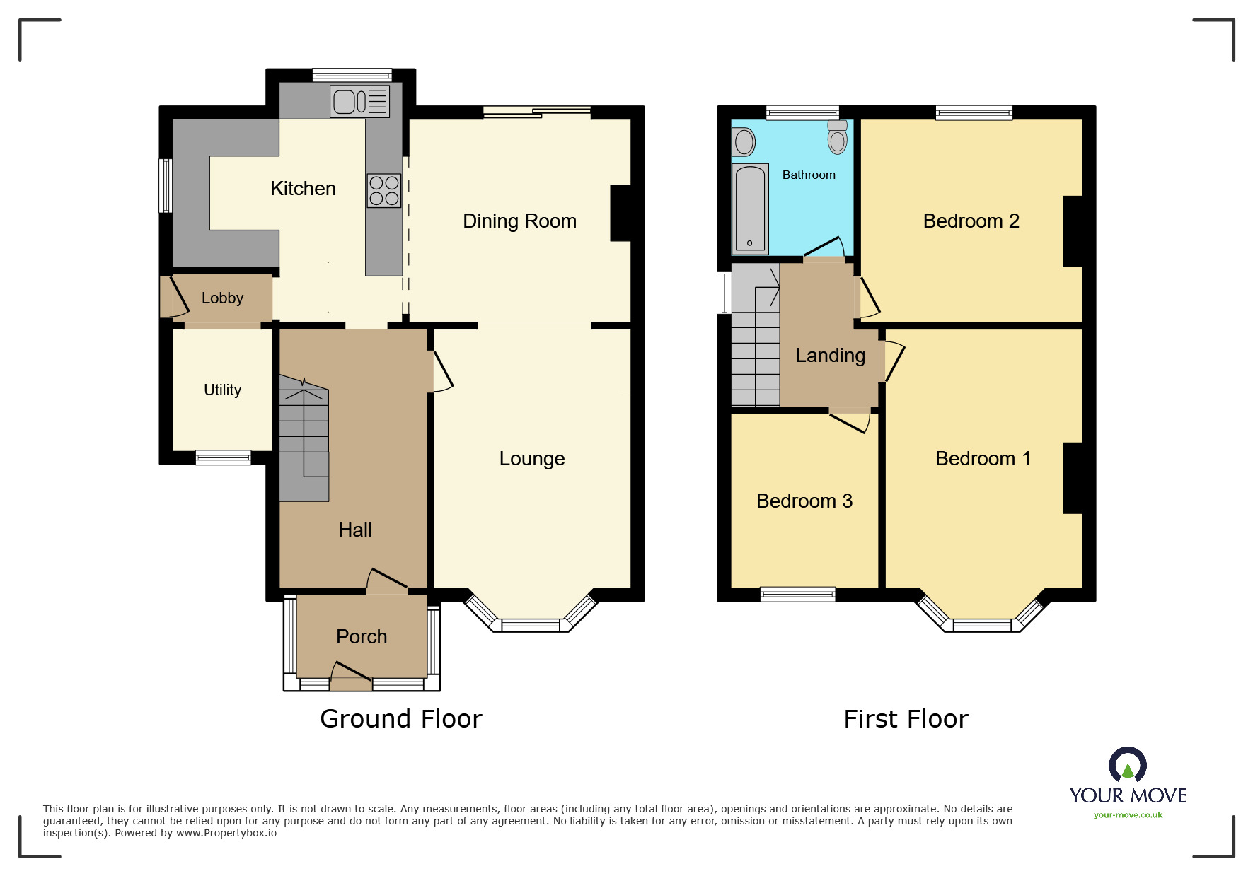 Floorplan of 3 bedroom Semi Detached House for sale, Himley Road, Dudley, West Midlands, DY1