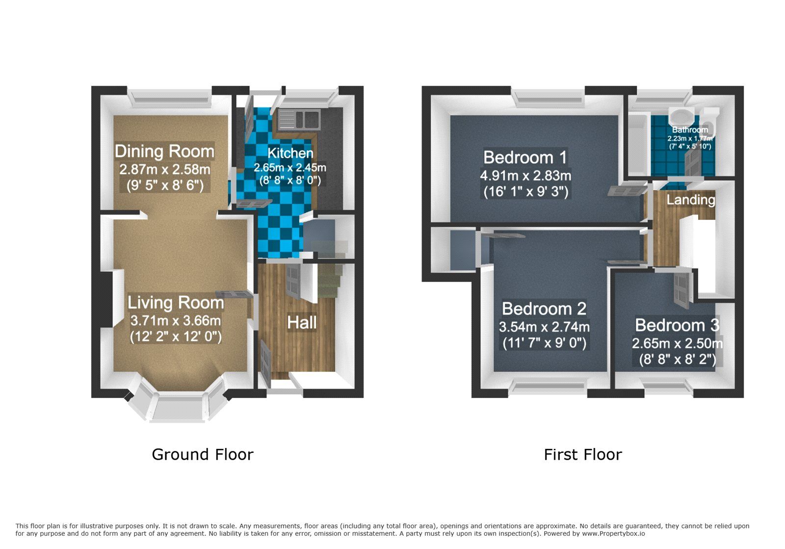 Floorplan of 3 bedroom Mid Terrace House to rent, Ash Grove, Dudley, West Midlands, DY3