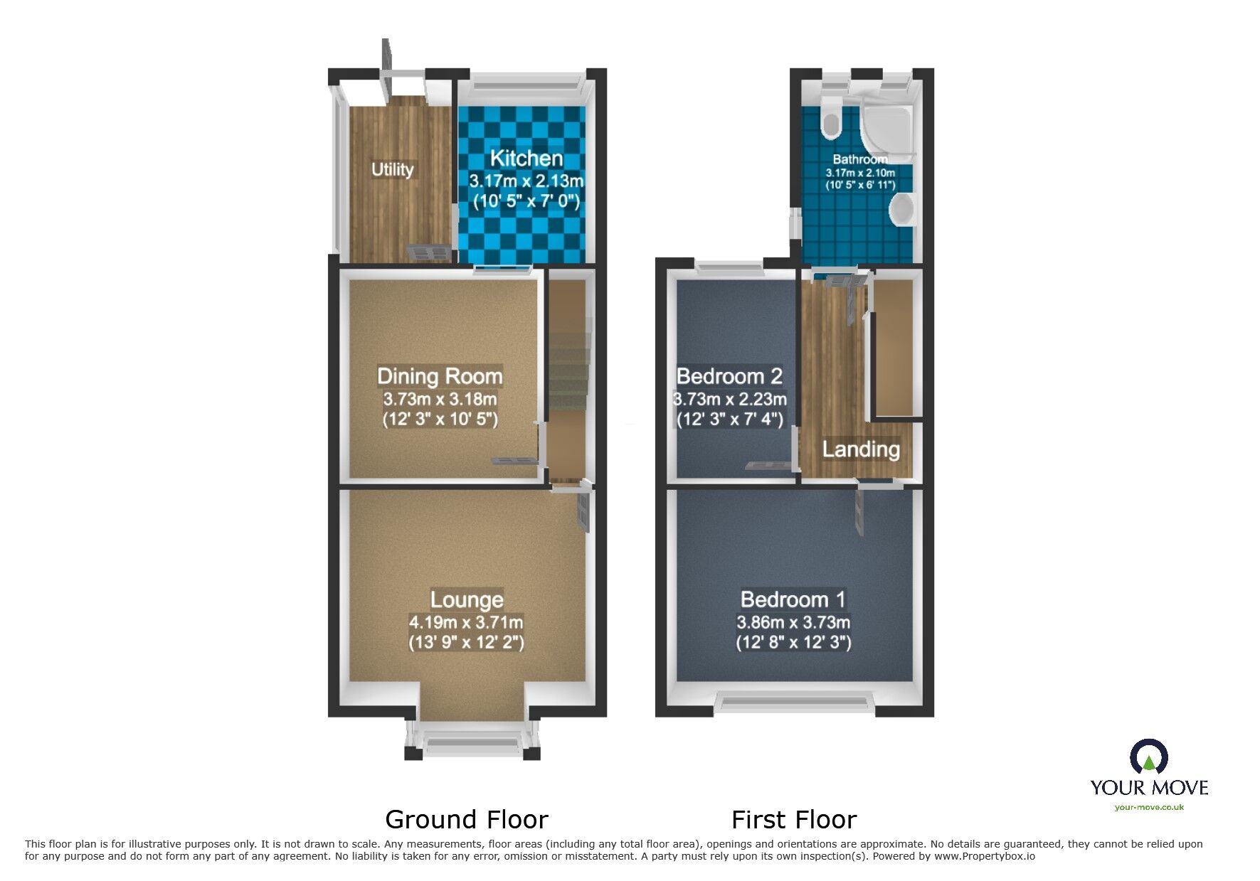 Floorplan of 2 bedroom End Terrace House for sale, Redhall Road, Dudley, West Midlands, DY3