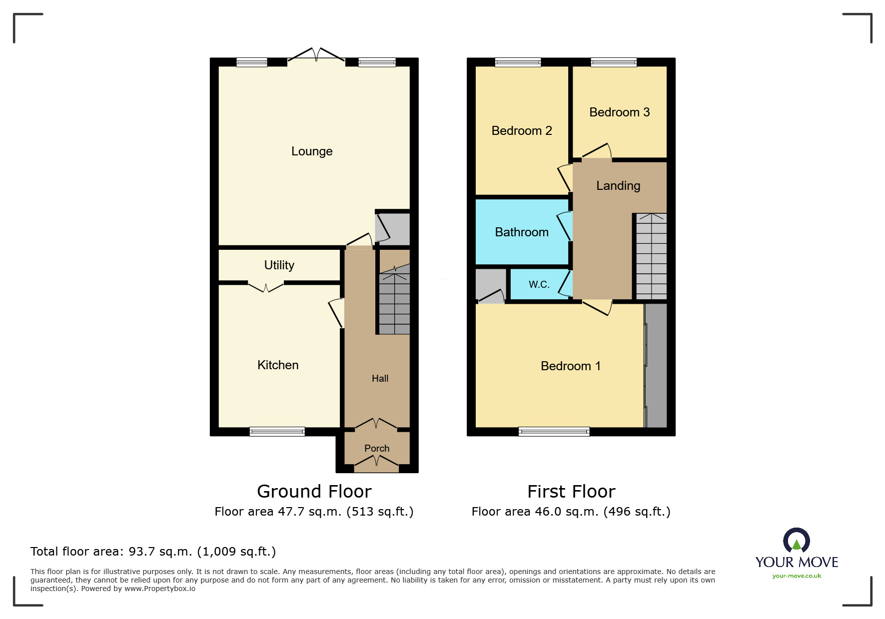 Floorplan of 3 bedroom Mid Terrace House for sale, Beechfield Close, Halesowen, West Midlands, B62