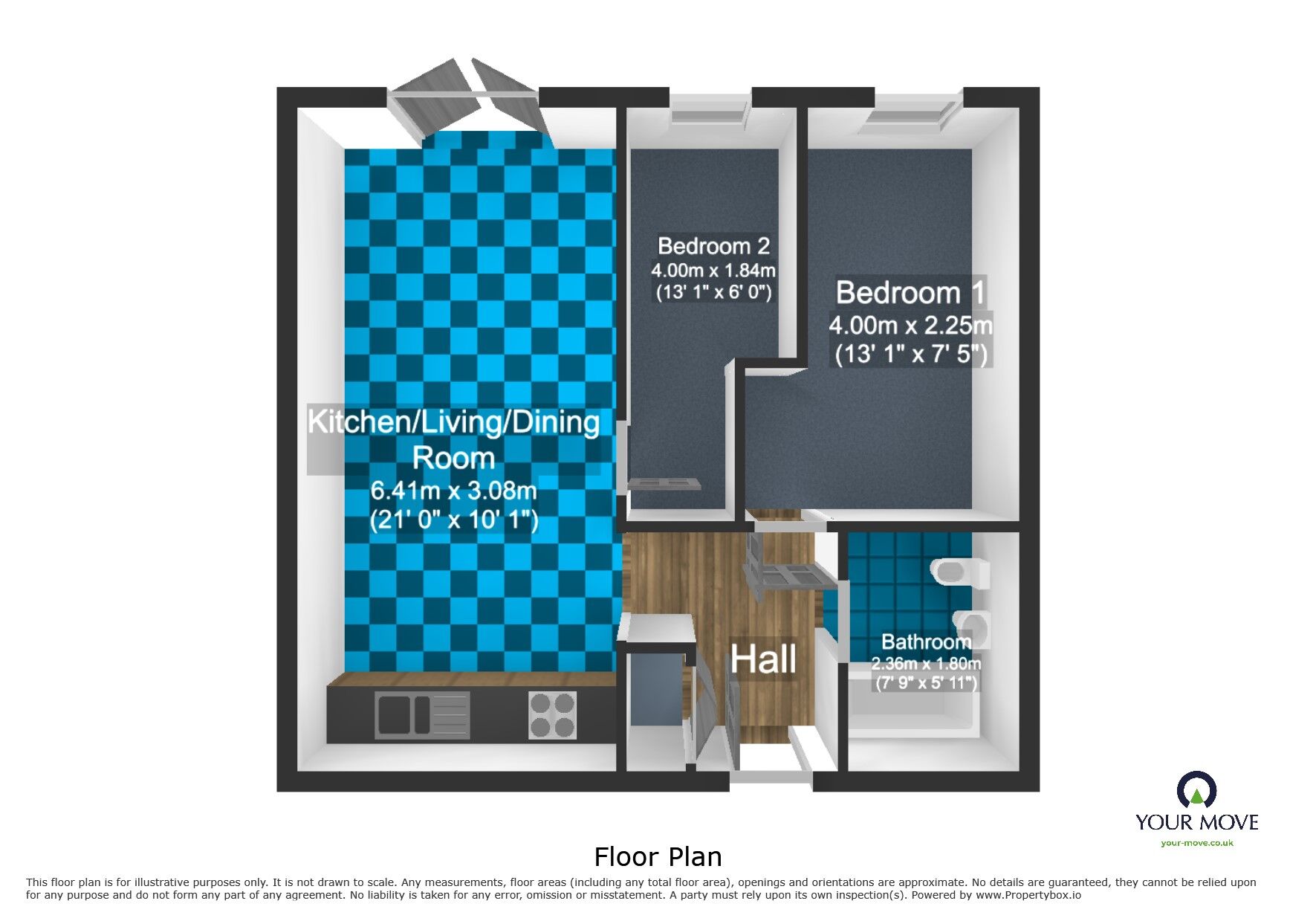 Floorplan of 2 bedroom  Flat for sale, Southgate Way, Dudley, West Midlands, DY1