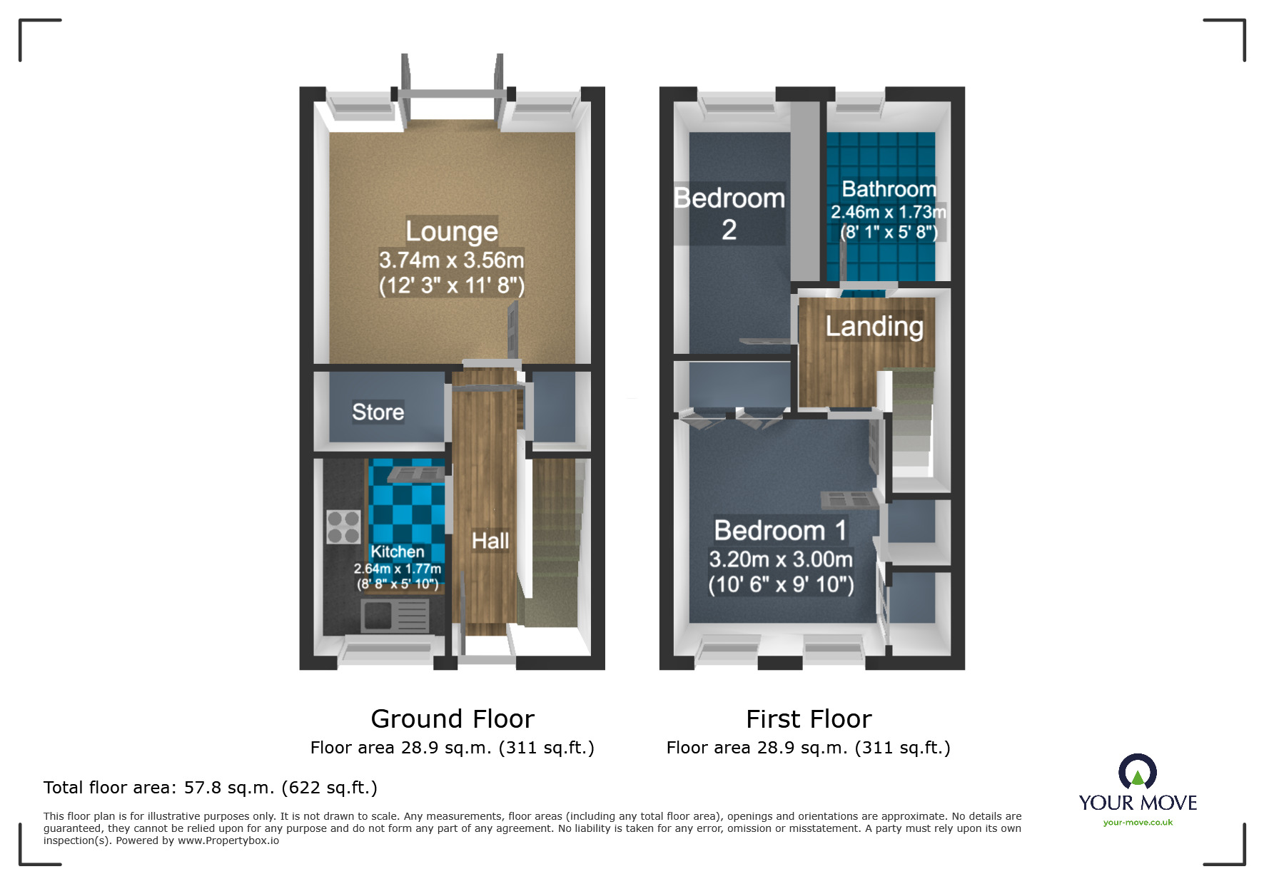 Floorplan of 2 bedroom Mid Terrace House for sale, Penstock Drive, Oldbury, Sandwell, B69