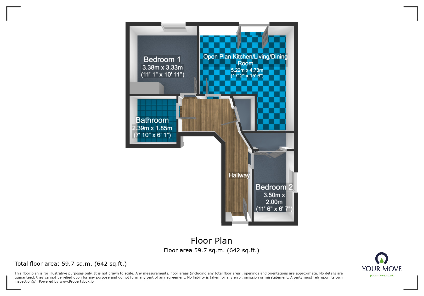 Floorplan of 2 bedroom  Flat for sale, Manor Road, Edgbaston, West Midlands, B16